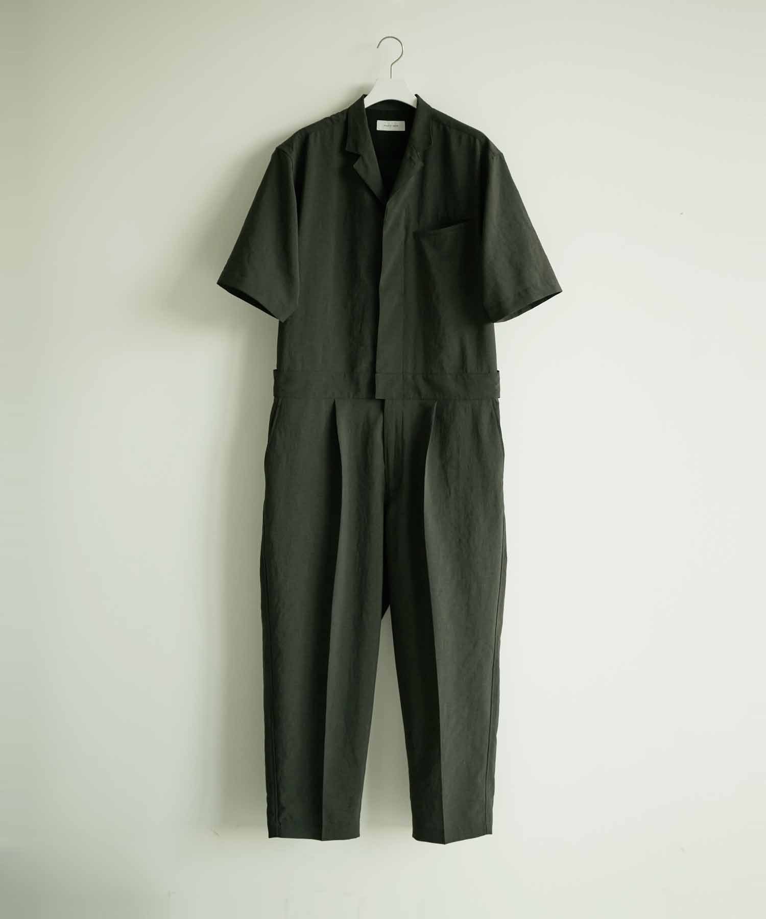 ADAM ET ROPE' HOMME 【RIRANCHA】接触冷感 Jump Suits/オールインワン/イージーケア/吸水速乾 アダムエロペ パンツ/ジーンズ サロペット/オールインワン ブラック ブラウン グリーン【送料無料】