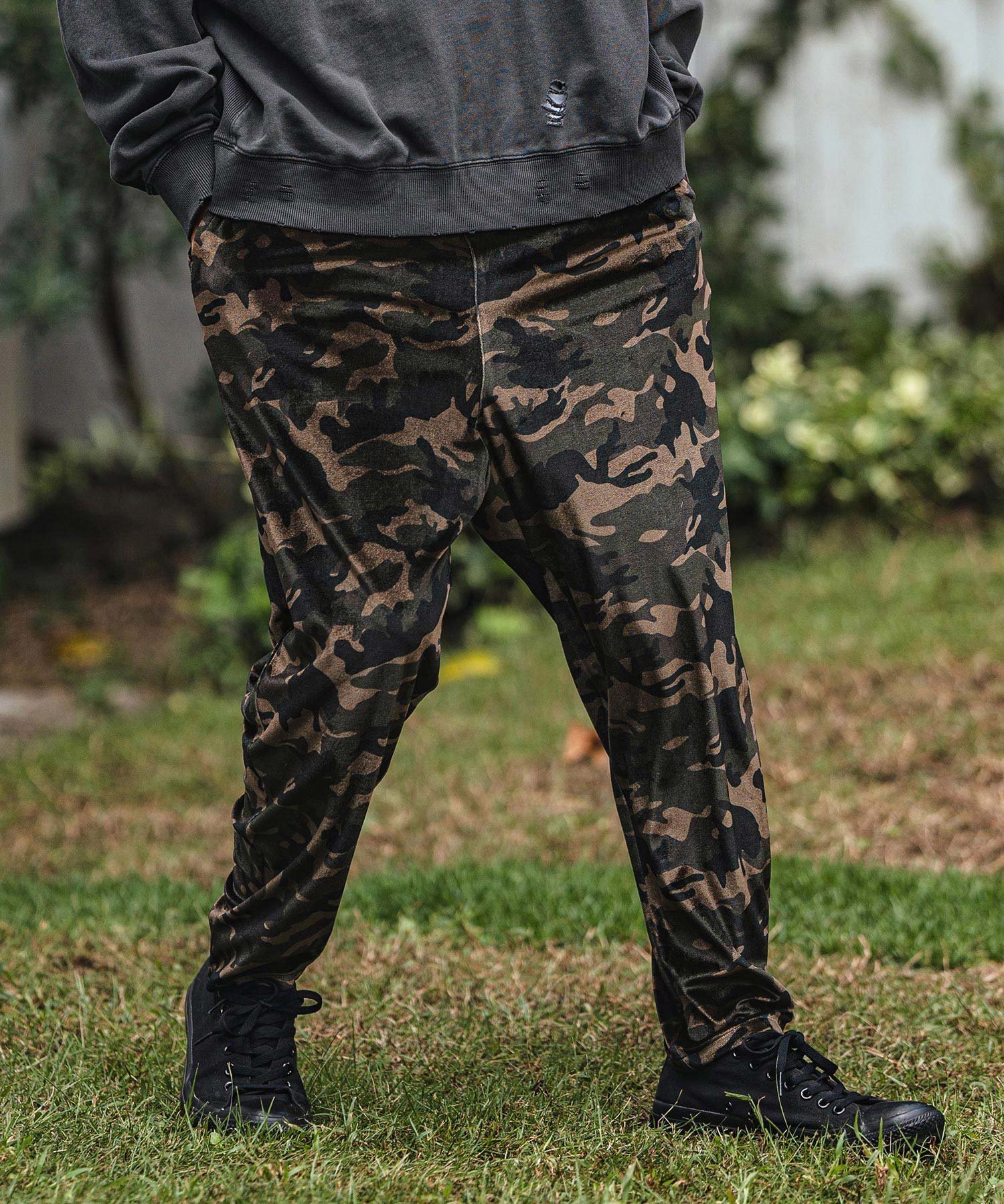 CAMBIO mp12898- Camouflage Pattern Velour Pants ベロアパンツ カンビオ パンツ その他のパンツ ベージュ【送料無料】