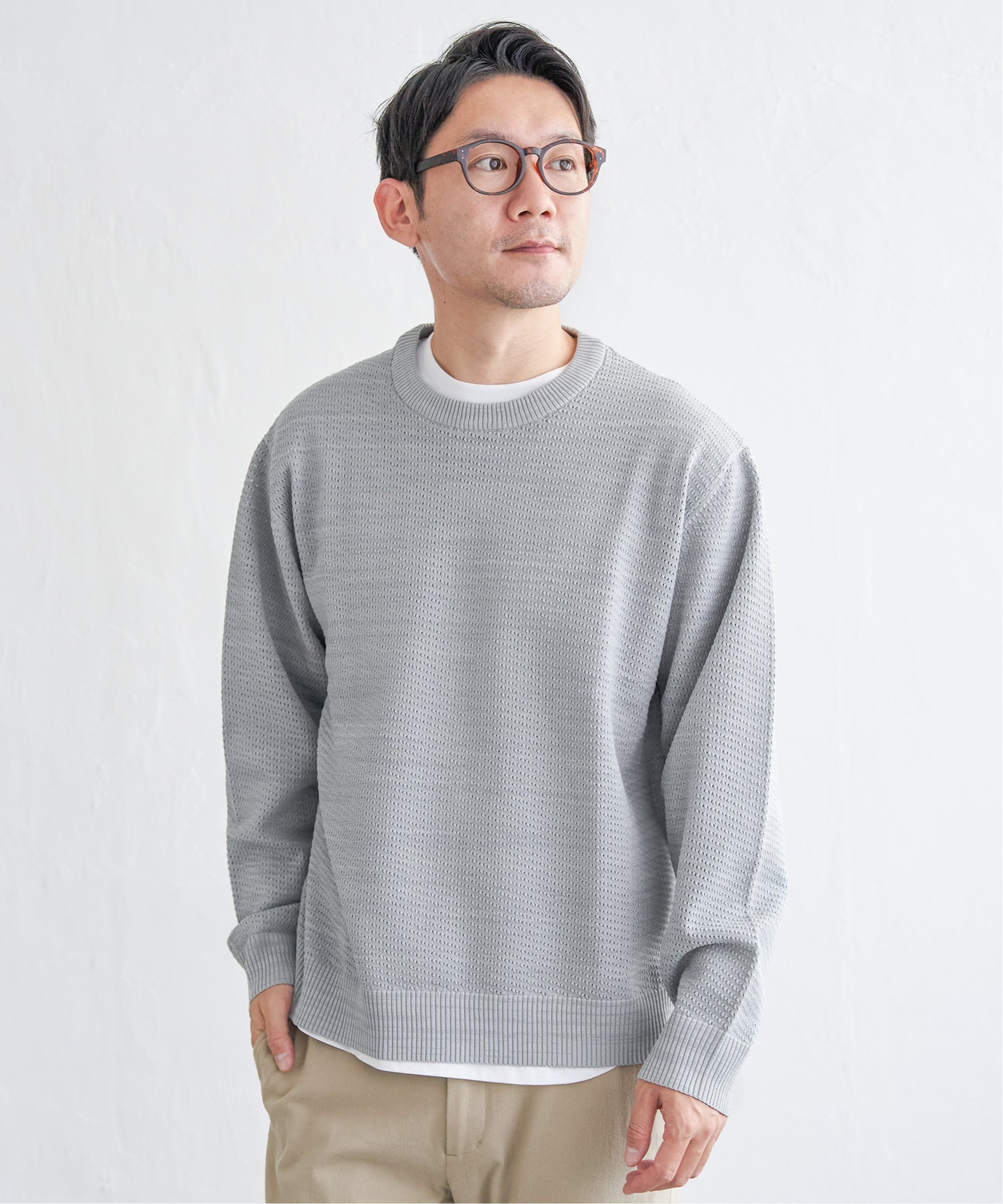 【SALE/20%OFF】ikka 【洗濯機で洗える】GOKU楽ニットクルーインナーセット イッカ トップス その他のトップス グレー ネイビー ベージュ【送料...