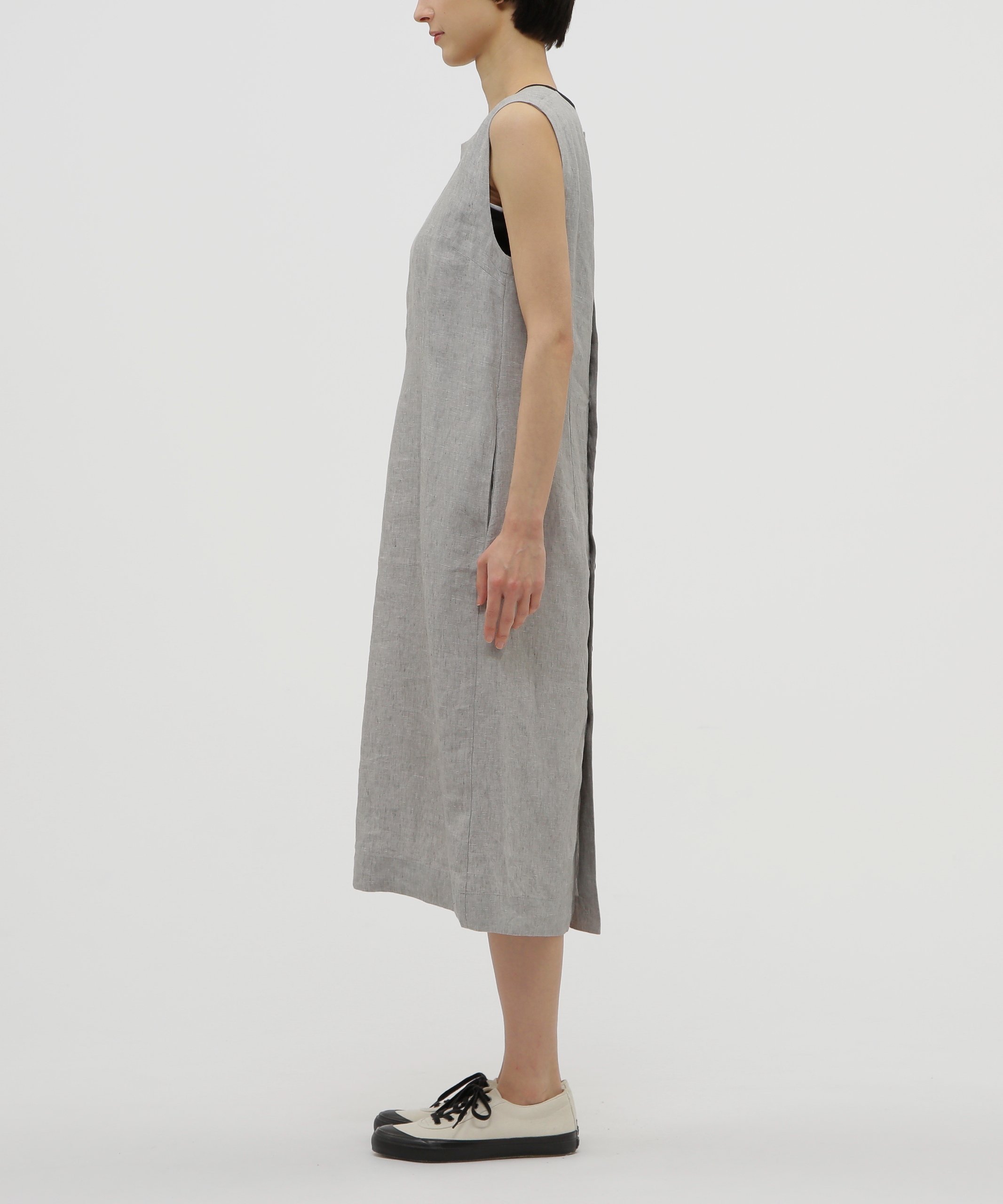 MARGARET HOWELL YARN DYED LINEN DRESS マーガレット・ハウエル ワンピース・ドレス その他のワンピース・ドレス ネイビー