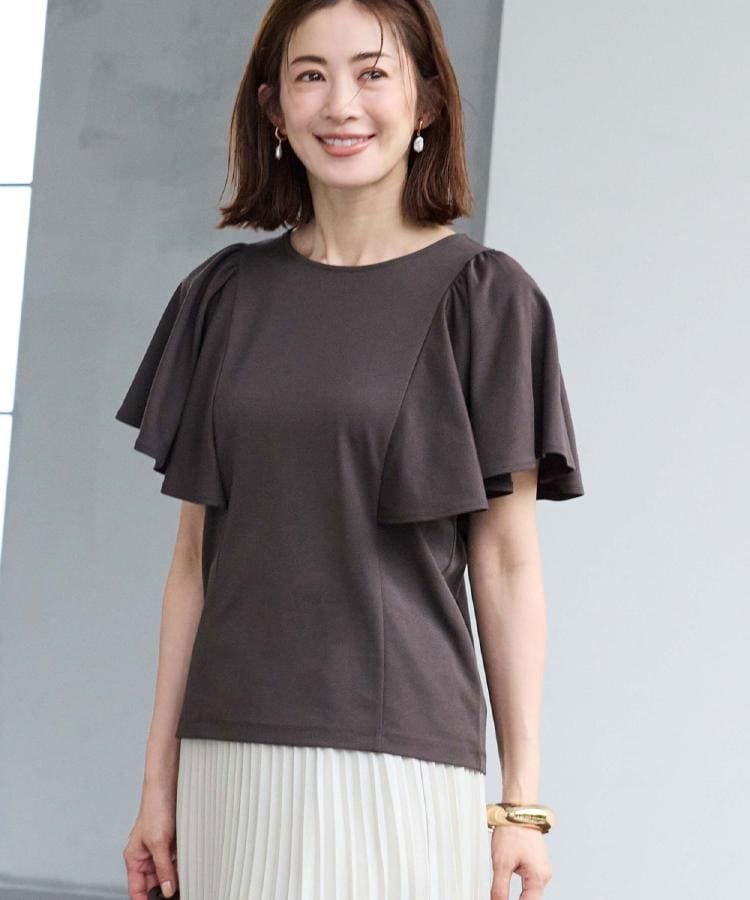 Reflect 【UVカット/接触冷感/吸水速乾】フレアスリーブトップス リフレクト トップス カットソー・Tシャツ イエロー ブラウン ホワイト ネイビー