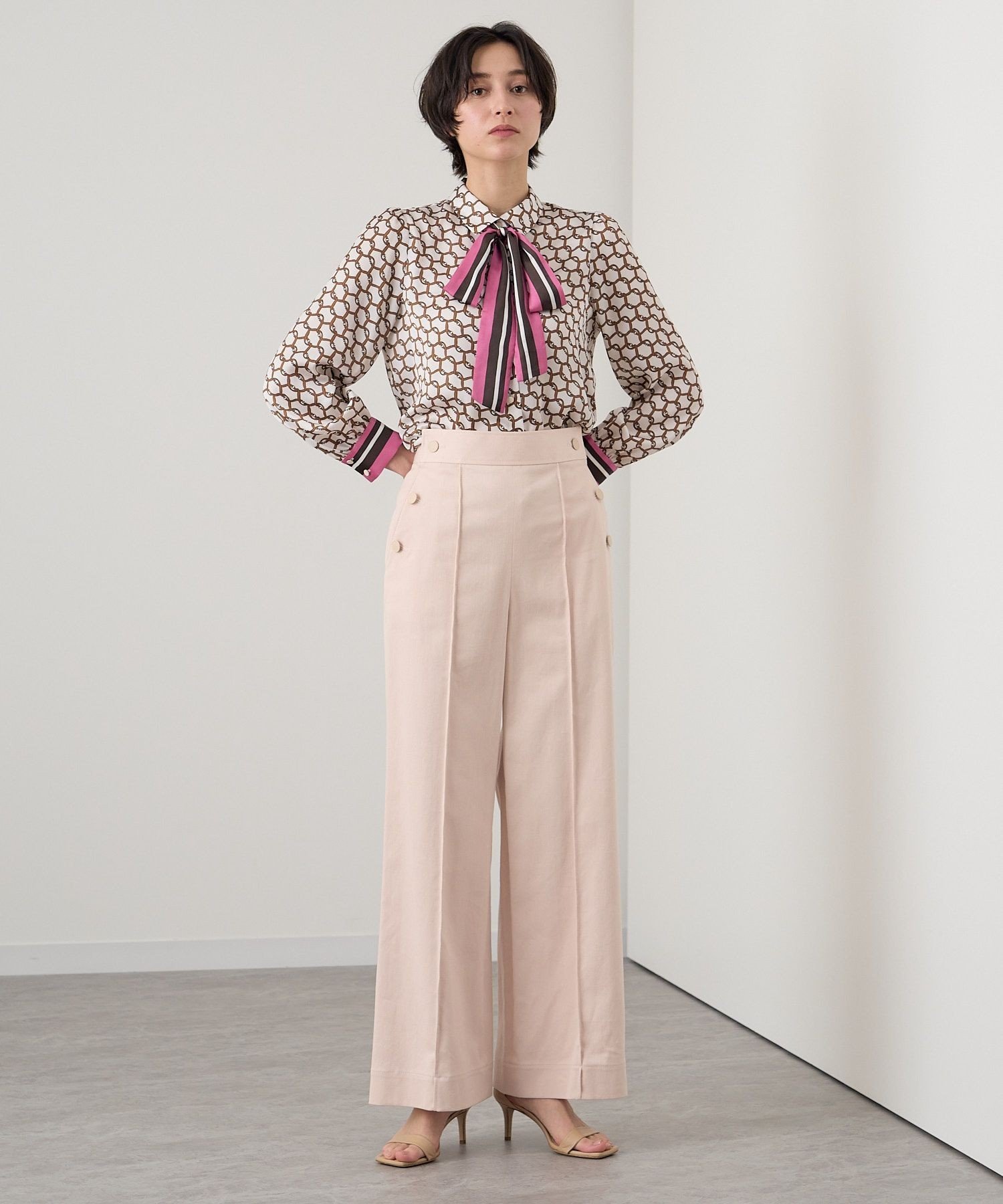 ANAYI/アナイ デニムライクワイドパンツ アナイ パンツ その他のパンツ ピンク ブルー【送料無料】のサムネイル