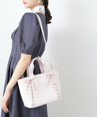 JILL by JILLSTUART ◇レースアップトートバッグ ジル バイ ジル スチュアート バッグ その他のバッグ ピンク ブラック ホワイト【送料無料】