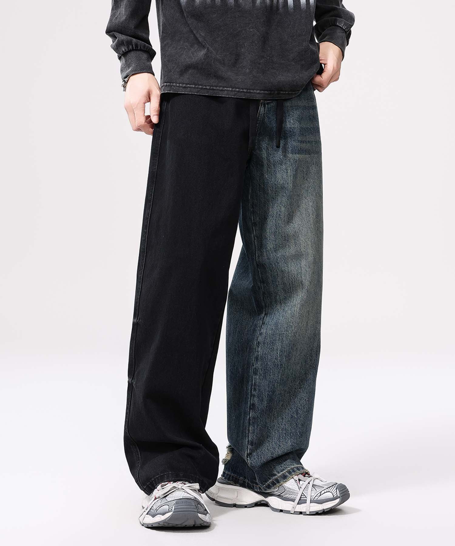 aimoha MENS 【aimoha neo】Urban Patchwork Denim アイモハ パンツ ジーンズ・デニムパンツ ブラック【送料無料】