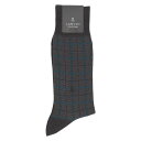 LANVIN COLLECTION LANVIN COLLECTION 涼感 強撚糸 足底メッシュ 抗菌防臭 チェック クルー丈 ソックス ナイガイ 靴下・レッグウェア 靴下 ブラック ネイビー グレー