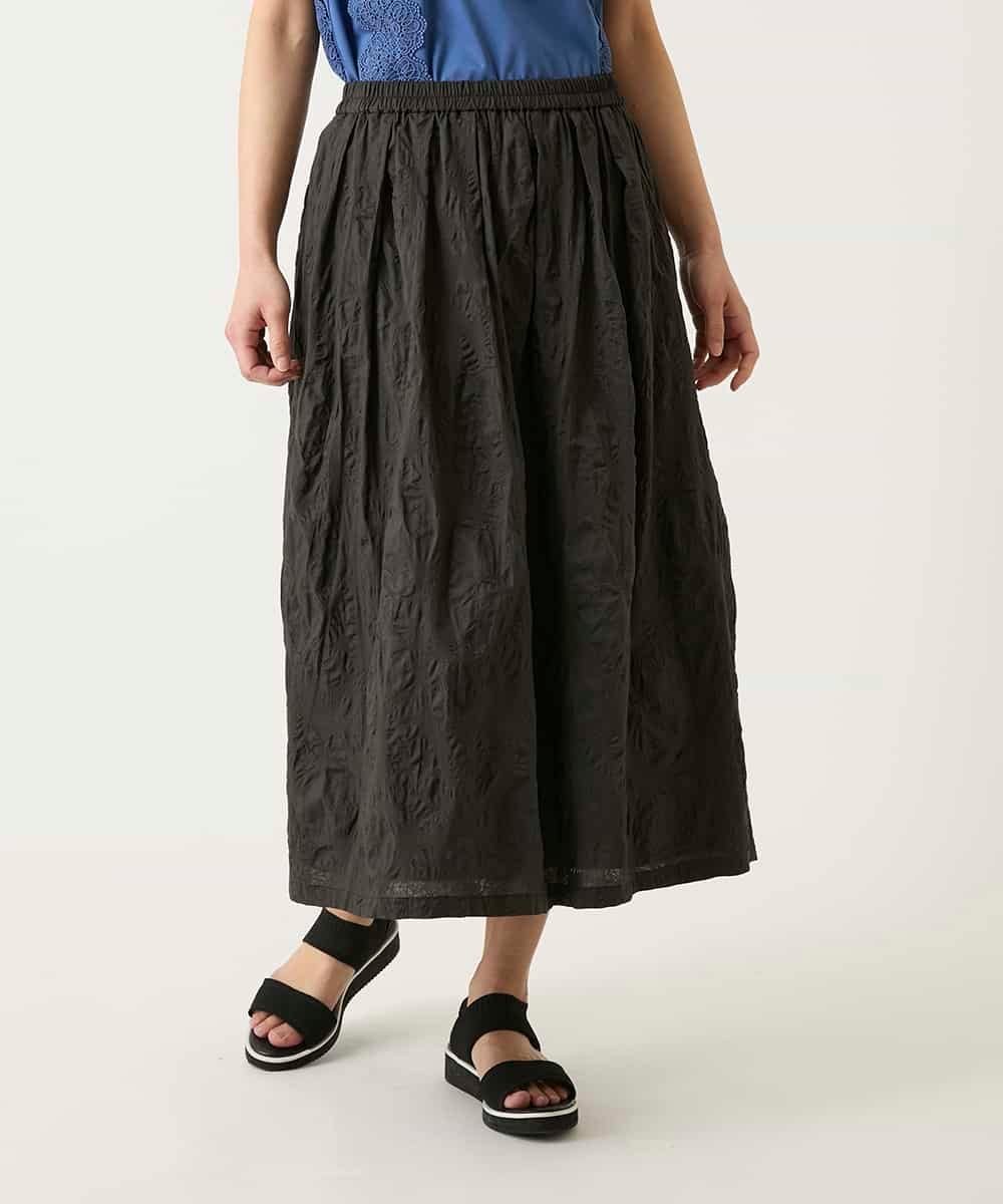 【SALE／50%OFF】HIROKO BIS ボタニカルモチーフスカート /洗える ヒロコ ビス スカート その他のスカート ブラウン ホワイト【送料無料】