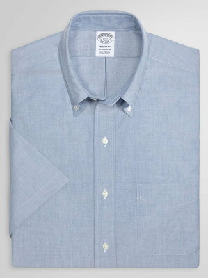 BROOKS BROTHERS (M)スーピマコットン オックスフォード ポロカラー ショートスリーブドレスシャツ Regent Fit ブルックス ブラザーズ スーツ・フォーマル Yシャツ・カッターシャツ ブルー【送料無料】