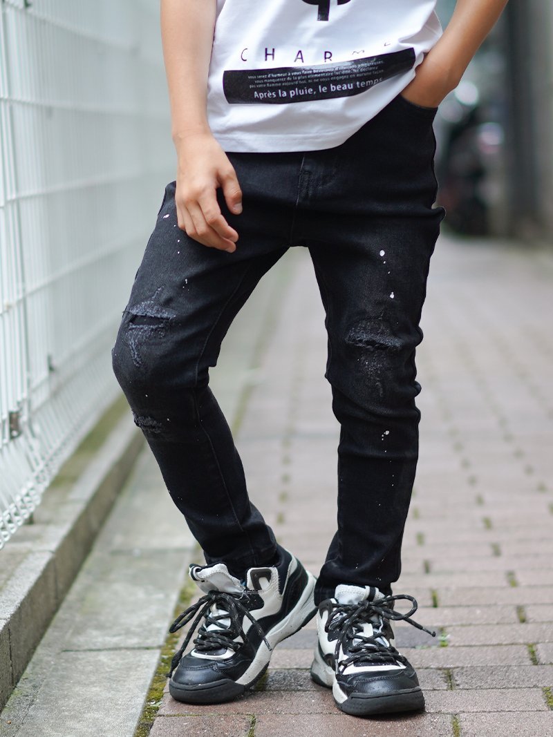 Retro Engine Retro Engine/(K)Kids Scattered Denim L/P アダムスジャグラー パンツ ジーンズ・デニム..