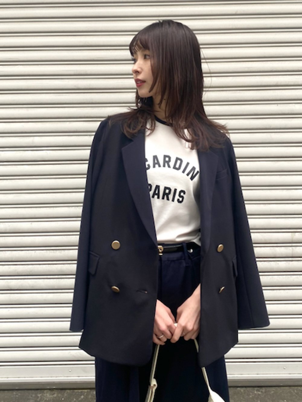 【SALE／20 OFF】FRAY I.D 【pierre cardin】フライスコンパクトTシャツ フレイ アイディー トップス カットソー Tシャツ ホワイト ブラック ベージュ ブルー【送料無料】