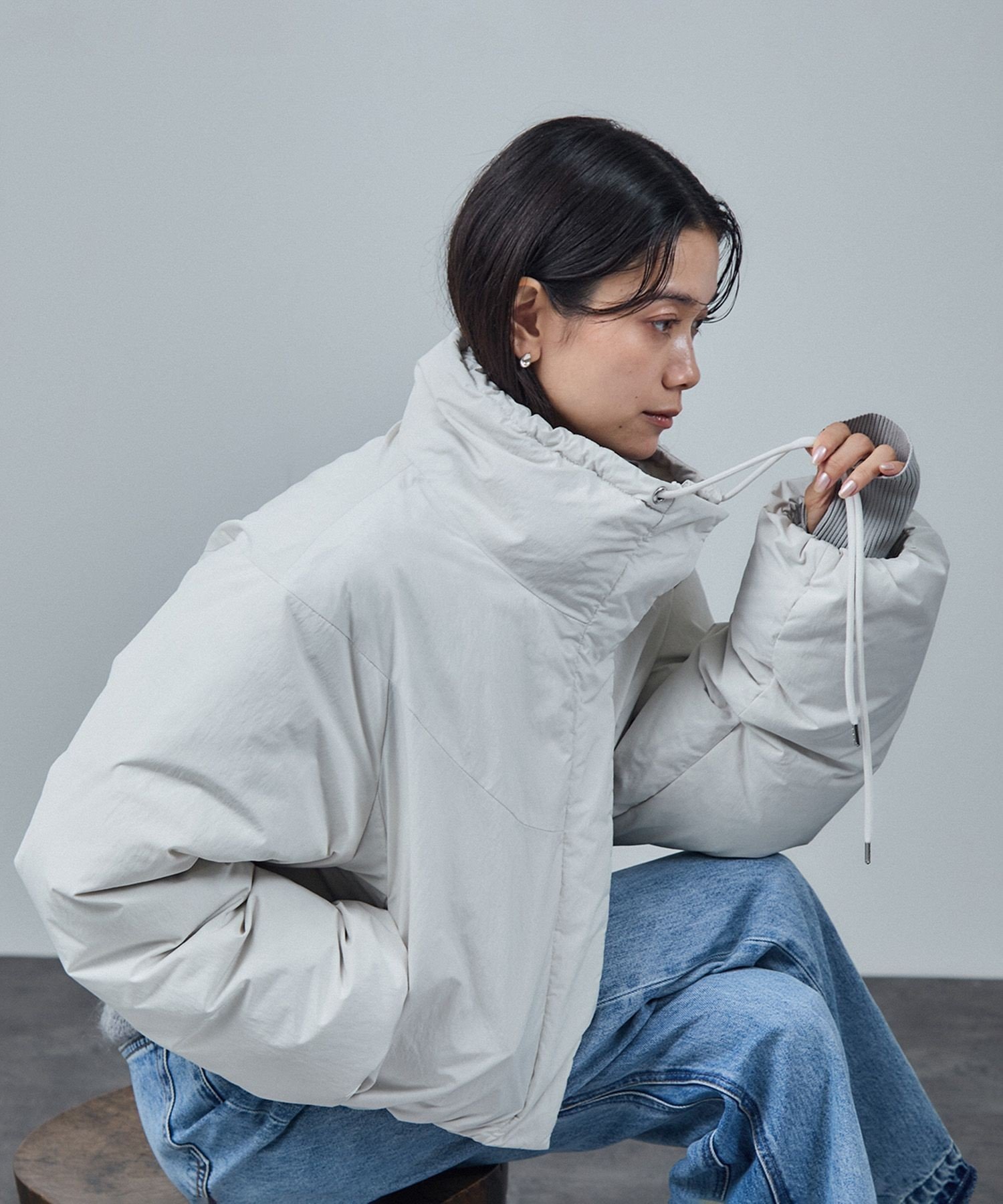 SALON adam et rope' [GREENDOWN(グリーンダウン)]クロップドダウンブルゾン/ 撥水加工 サロン アダム エ ロペ ジャケット・アウター ダウンジャケット・ダウンベスト ホワイト ブラック ベージュ【送料無料】