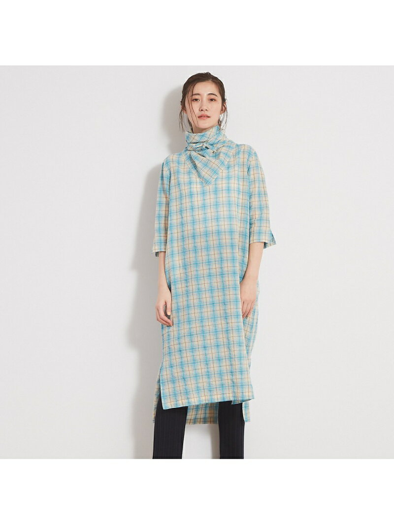 【SALE/60%OFF】36 Quatre-Neuf ラミーチェックワンピース カトルナフ ワンピース・ドレス シャツワンピース ベージュ【送料無料】