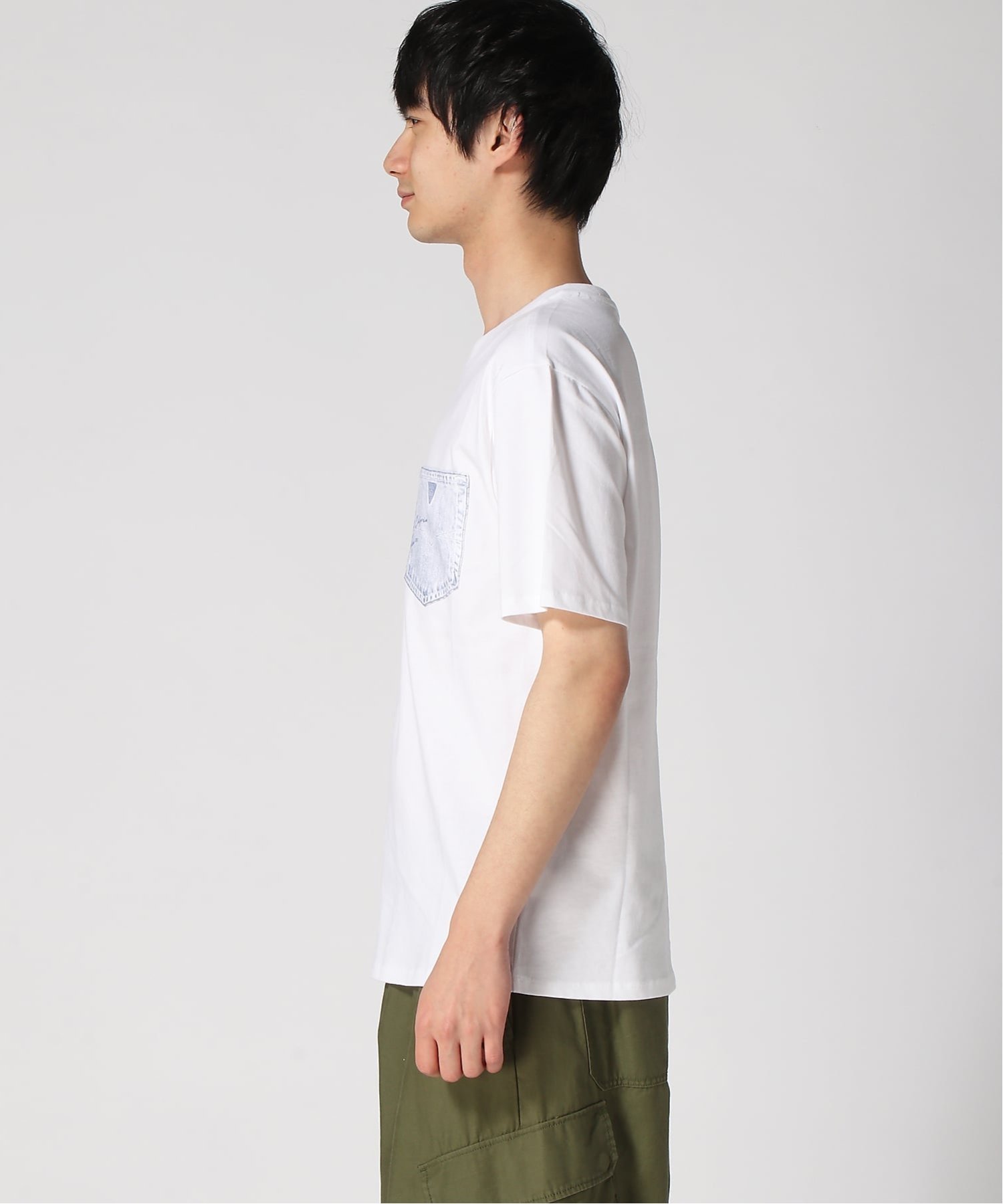 GUESS/(M)MEN'S S/Slv Tee Shirt 半袖Tシャツ ゲス トップス カットソー・Tシャツ ホワイト ブラック
