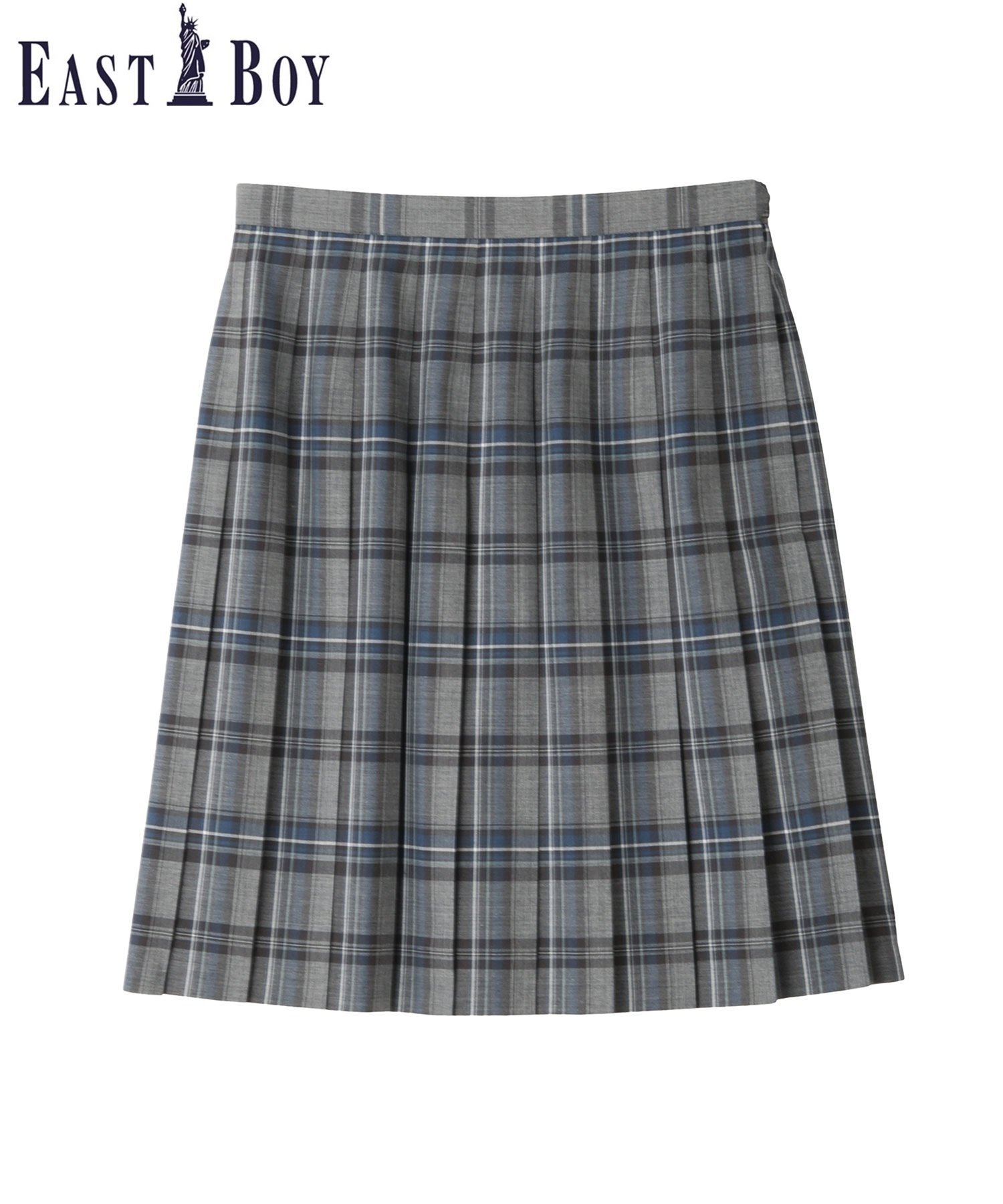 EASTBOY School チェック スカート ウォッシャブル 48cm丈 裏地無し 女子 中学生 高校生 イーストボーイ スカート その他のスカート グレー ネイビー【送料無料】