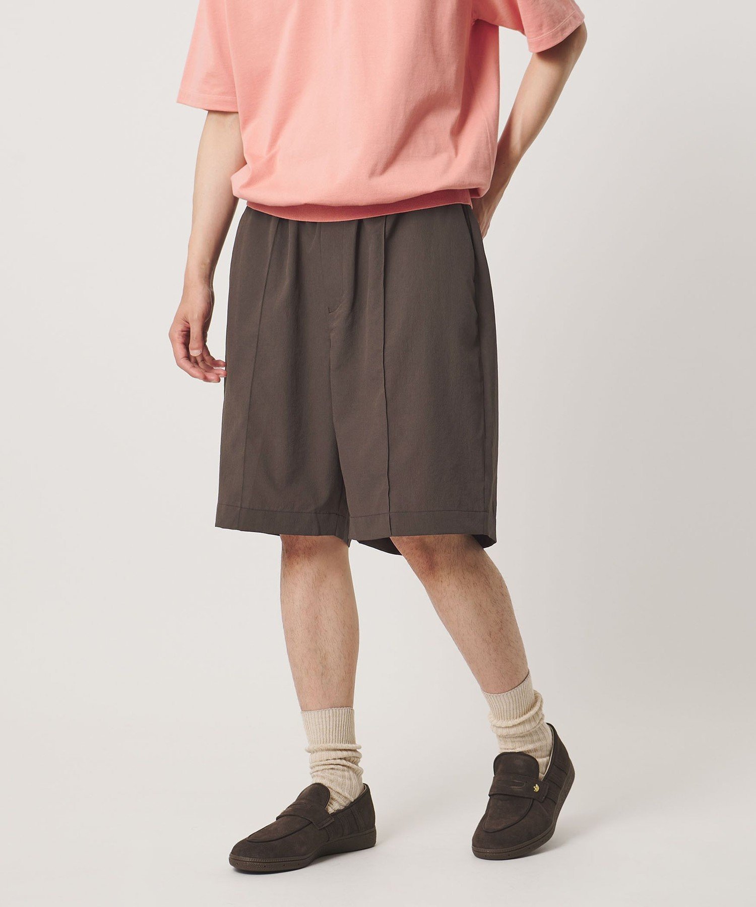 UNITED ARROWS DotAir ドットエア オールギャザー ワイド ショーツ 吸水速乾 タテストレッチ ユナイテッドアローズ パンツ その他のパンツ ブラウン ブラック【送料無料】