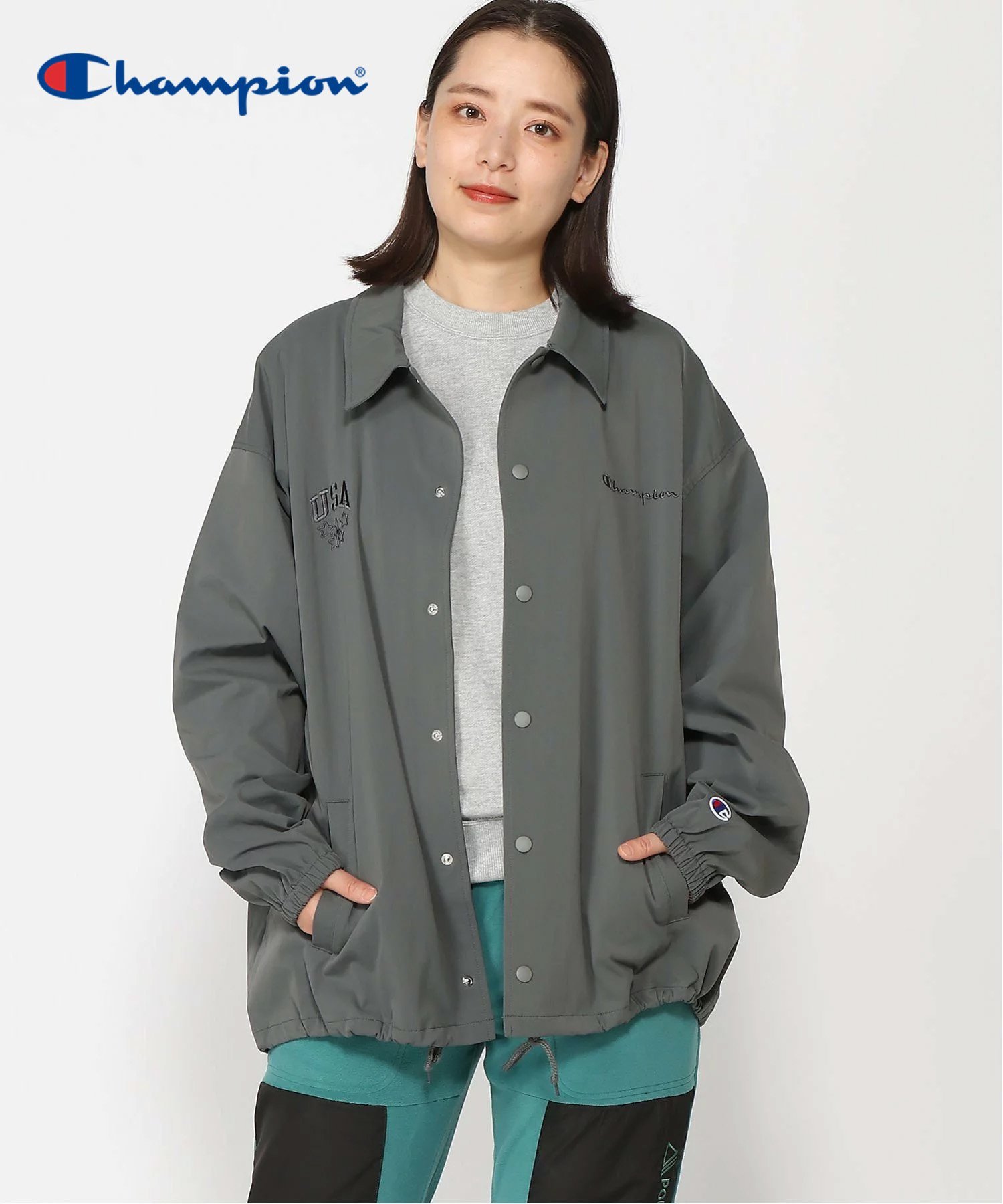 チャンピオン コーチジャケット メンズ Champion Champion/(U)C3-Z601 COACH JACKET ハンドサイン ジャケット・アウター その他のジャケット・アウター グレー ブラック ベージュ【送料無料】