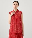 【SALE/40%OFF】ANAYI 【セットアップ対応商品】マリンドットプリントニット衿ブラウス アナイ トップス その他のトップス レッド ネイビー【送料無...