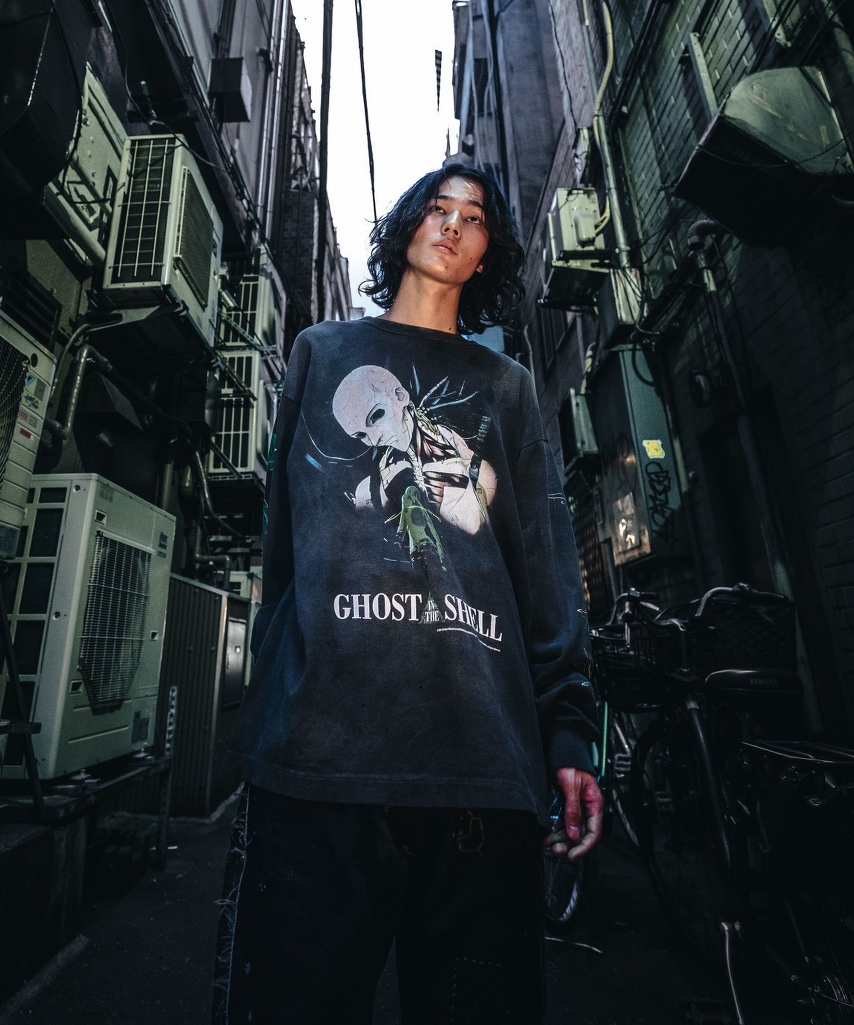 ROYAL FLASH SAINT MICHAEL/セントマイケル×攻殻機動隊/GS_LS TEE/GITS/BLACK ロイヤルフラッシュ トップス カットソー・Tシャツ ブラック【送料無料】