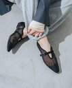 【SALE/14%OFF】EVOL 【軽量・柔らかい】スクエアチュールフラットパンプス イーボル シューズ・靴 パンプス ブラウン ホワイト【送料無料】