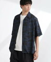 【SALE/25%OFF】NANO universe オリジナルパターン開襟シャツ 半袖 ナノユニバース トップス シャツ・ブラウス ブラウン グリーン ブラック ネイビー【送料無料】