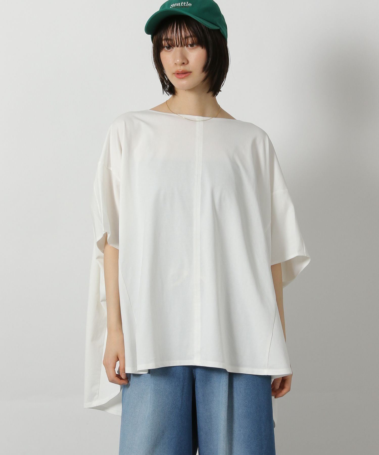 LAKOLE シルケットドルマン半袖T ラコレ トップス カットソー・Tシャツ ブラック グレー ホワイト