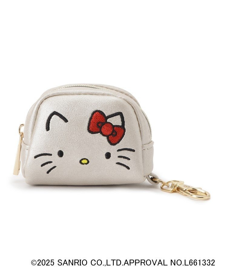 grove 【ハローキティ】フェイス刺繍チャームポーチ グローブ 財布・ポーチ・ケース ポーチ ブラック ..