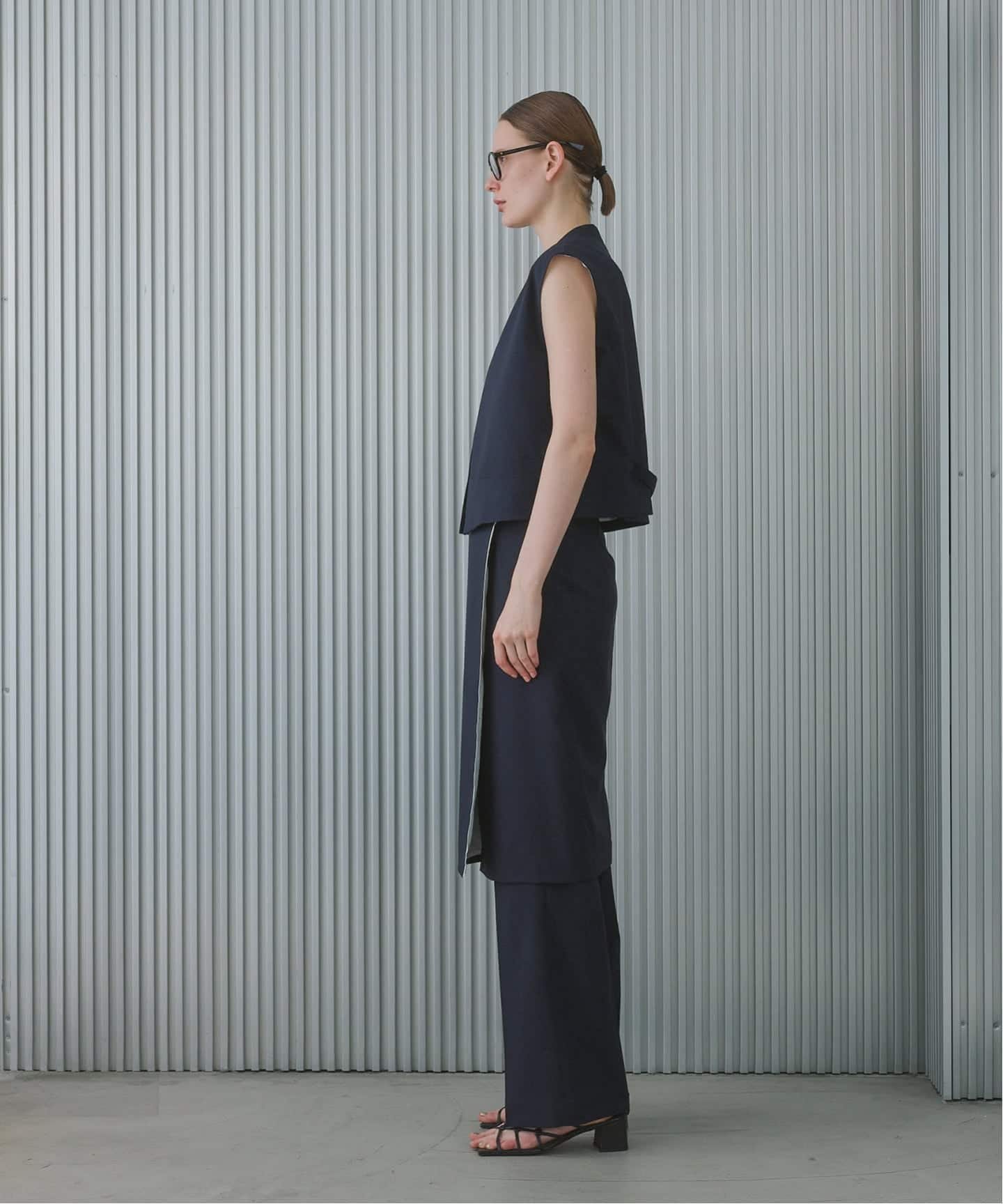 CALMER SEMI WIDE PANTS / セミワイドパンツ スピックアンドスパン パンツ スラックス・ドレスパンツ ネイビー【送料無料】