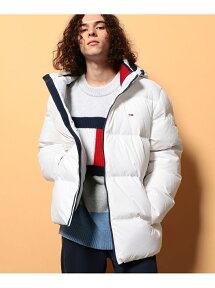 【SALE／80%OFF】TOMMY HILFIGER (M)TOMMY HILFIGER(トミーヒルフィガー) ベーシックフーディー ダウンジャケット トミーヒルフィガー ジャケット・アウター ダウンジャケット・ダウンベスト ホワイト【送料無料】