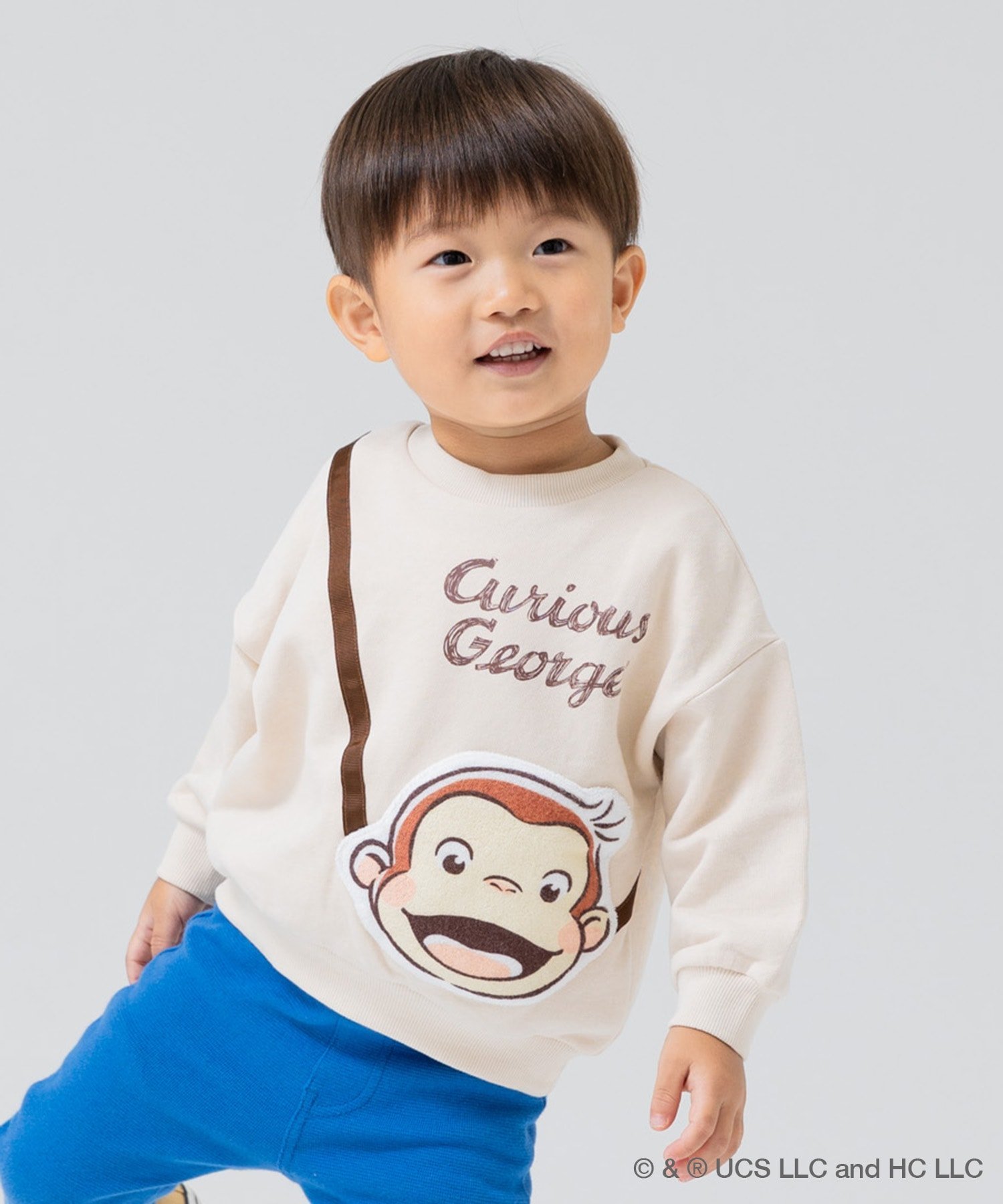 【SALE／10%OFF】おさるのジョージ ＜おさるのジョージ＞裏毛トレーナー チルツー トップス スウェット・トレーナー グリーン レッド ホワイト