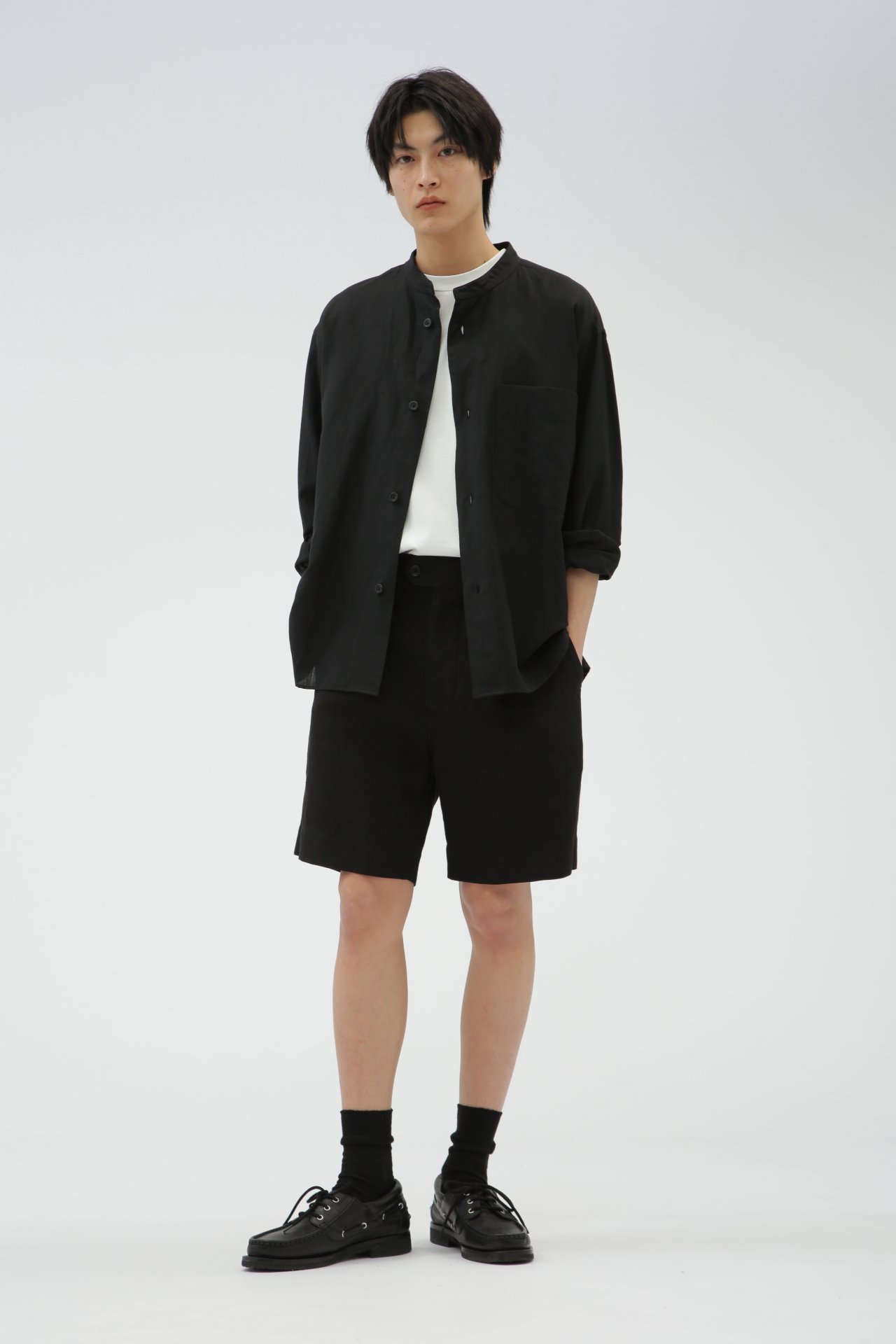MARGARET HOWELL LINEN CANVAS TROUSERS マーガレット・ハウエル パンツ その他のパンツ ブラック