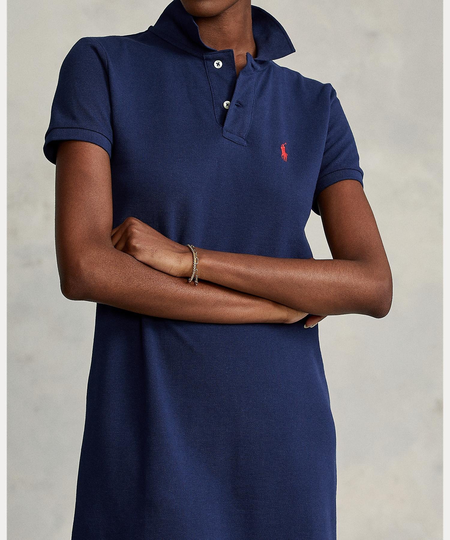 POLO RALPH LAUREN コットン メッシュ ポロドレス ラルフローレン ワンピース・ドレス ワンピース ブルー【送料無料】