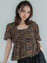 【SALE/50%OFF】coca ビンテージレーヨンフラワーブラウス コカ トップス シャツ・ブラウス ブラック