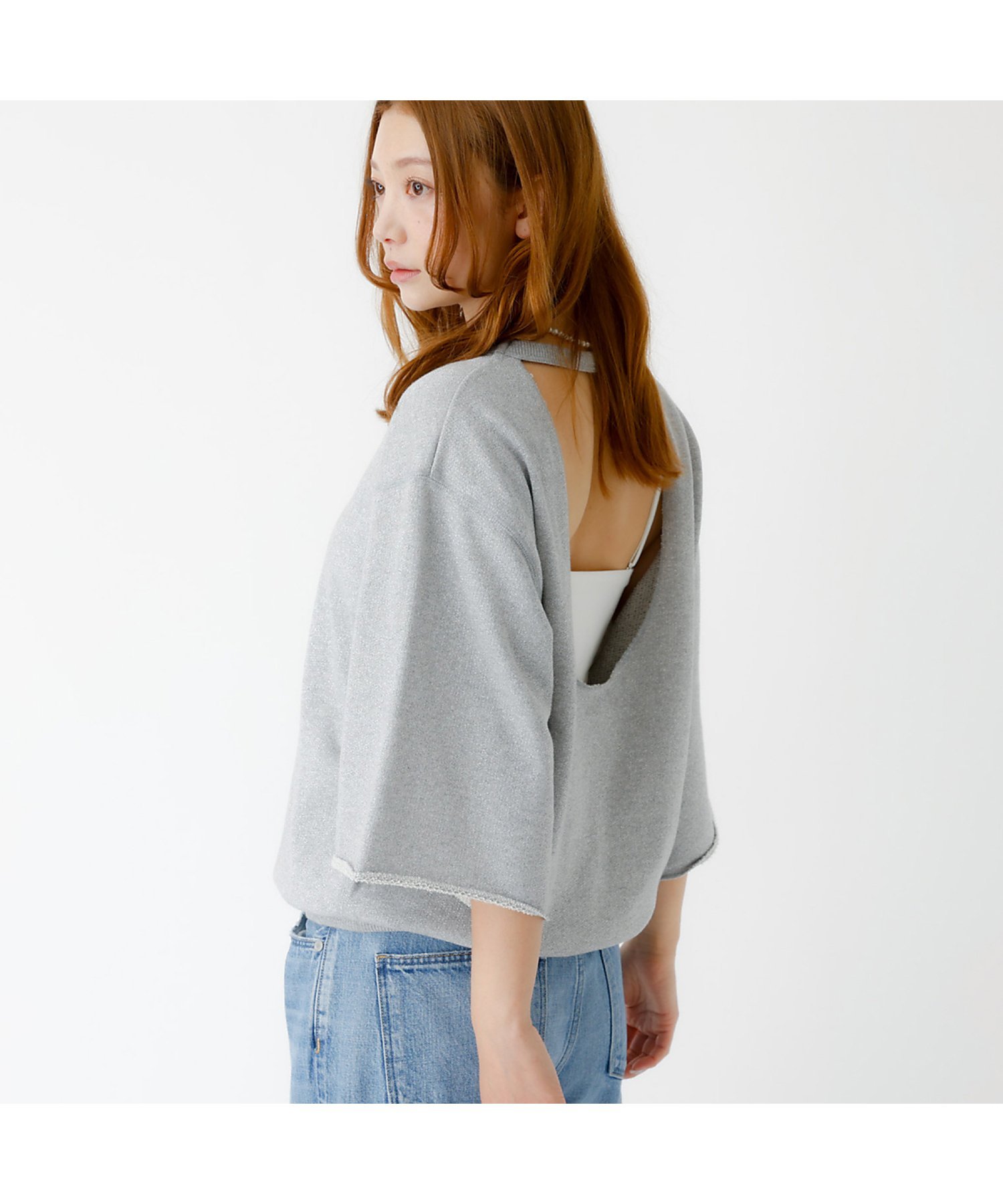 Rouge vif la cle 【IRONING / アイロニング】Glitter sweat hslv / グ ルージュ・ヴィフ ラクレ トップス カットソー・Tシャツ シルバー