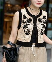 JOURNAL STANDARD 《予約》Flower Embroidered KNカーディガン ジャーナル スタンダード トップス ベスト・ジレ ベージュ ホ...