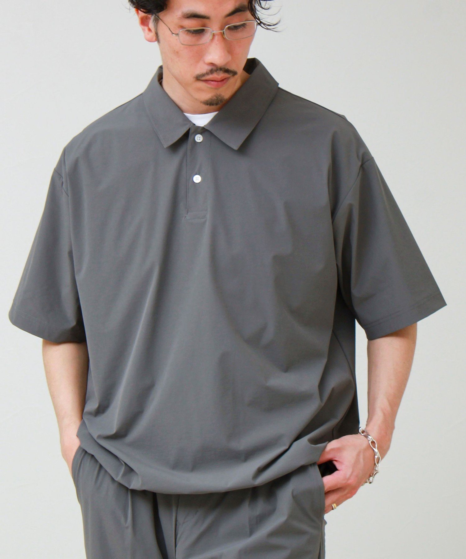 【SALE／10%OFF】GLOSTER 【接触冷感/セットアップ着用可能】SoftCool ポロシャツ フレディ アンド グロスター トップス ポロシャツ ブラック グレー ネイビー【送料無料】