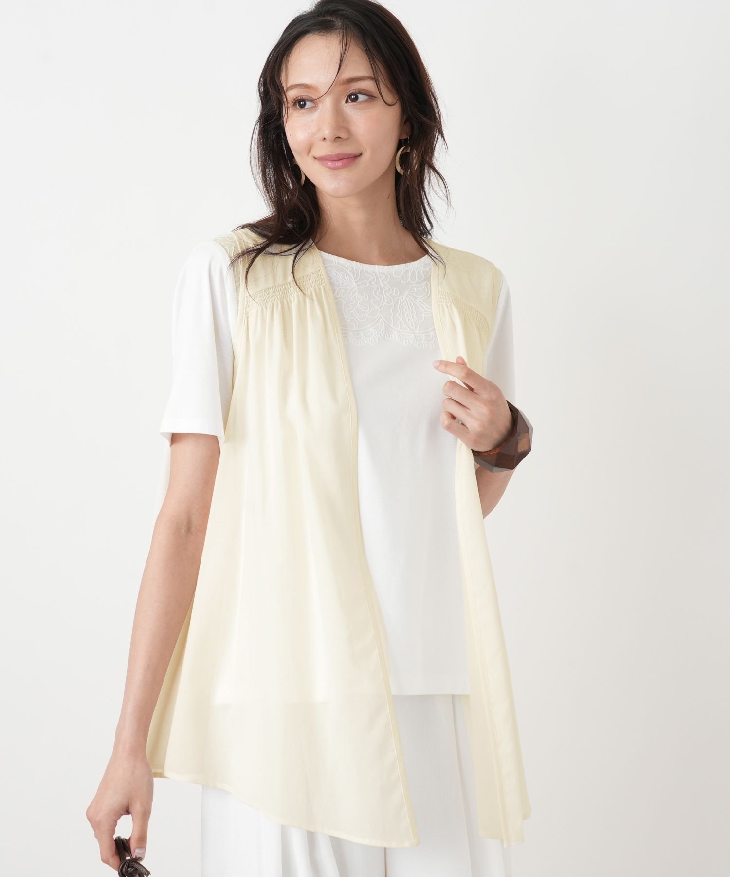 Leilian PLUS HOUSE 【店頭人気】カットソー【Leilian WHITE LABEL】 レリアン プラスハウス トップス カットソー・Tシャツ グリーン ブラック ホワイト