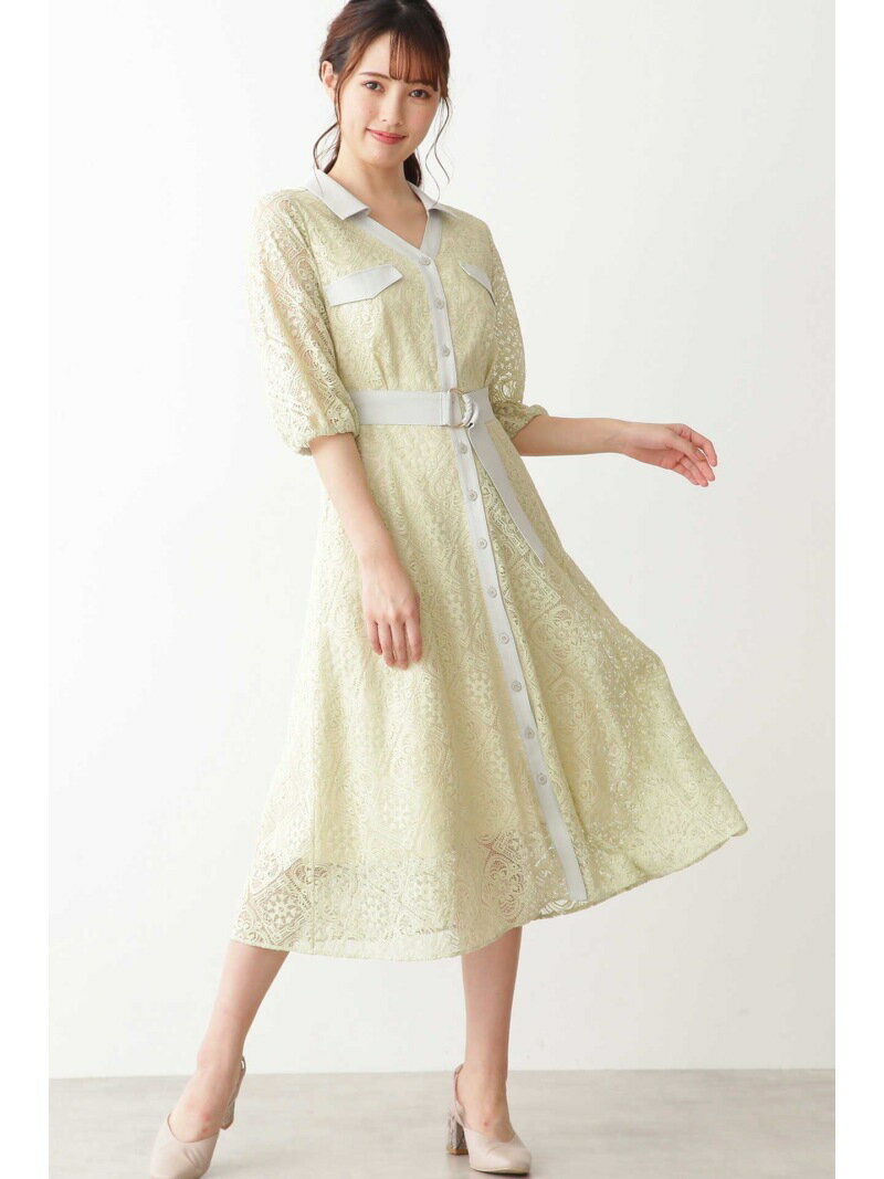 【SALE／50%OFF】JILL by JILL STUART ｜美人百花 3月号掲載｜スクエアレース襟付きワンピース ジル バイ ジル スチュアート ワンピース・ドレス その他のワンピース・ドレス グリーン ホワイト ブルー【送料無料】のサムネイル