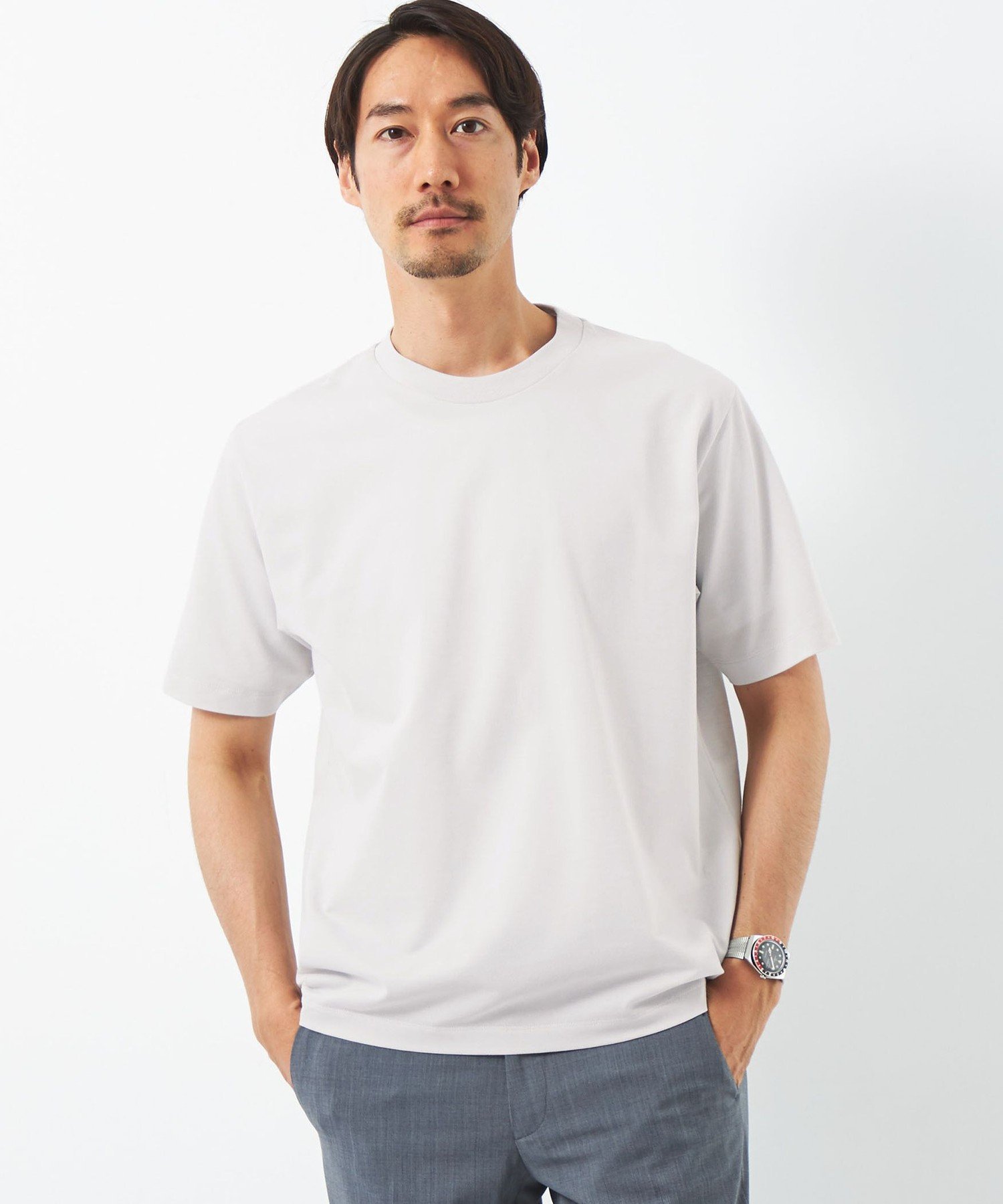 【SALE／30 OFF】UNITED ARROWS green label relaxing DUADRY CLEAN バーズアイ クルーネック Tシャツ -吸水速乾 抗菌- ユナイテッドアローズ アウトレット トップス カットソー Tシャツ グレー グリーン ネイビー【送料無料】