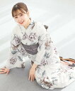 【SALE/50%OFF】SOUBIEN 浴衣2点セット レディース(浴衣+帯) ソウビエン 着物・浴衣・和装小物 浴衣 ベージュ グレー ホワイト【送料無料】