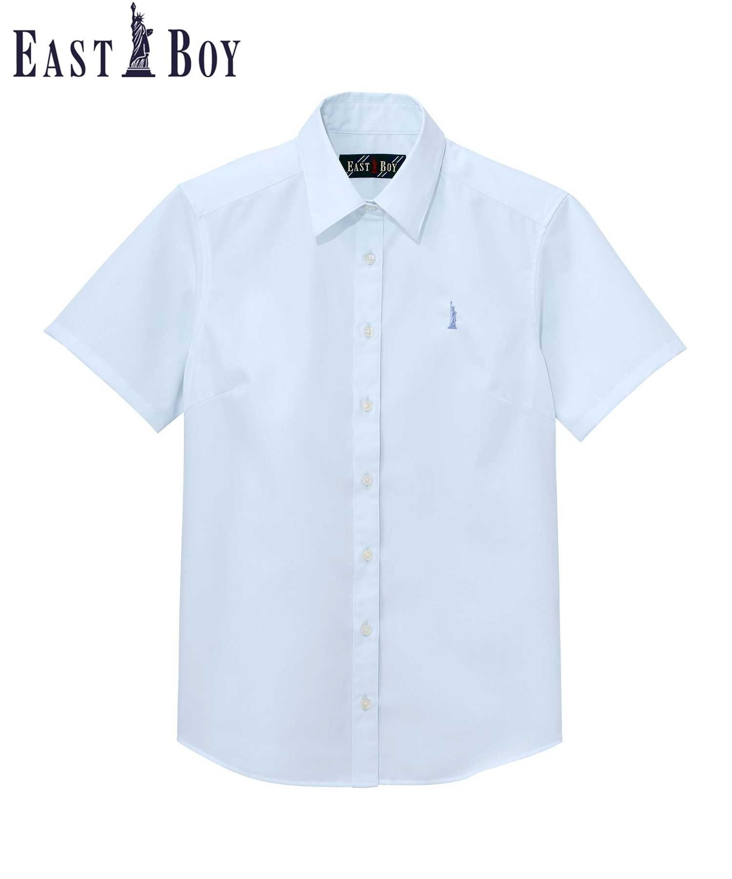 EASTBOY School シャツ 半袖 カラー ブラウス スクール 制服 通学 中学生 高校生 イーストボーイ トップス シャツ・ブラウス ブルー【送料無料】