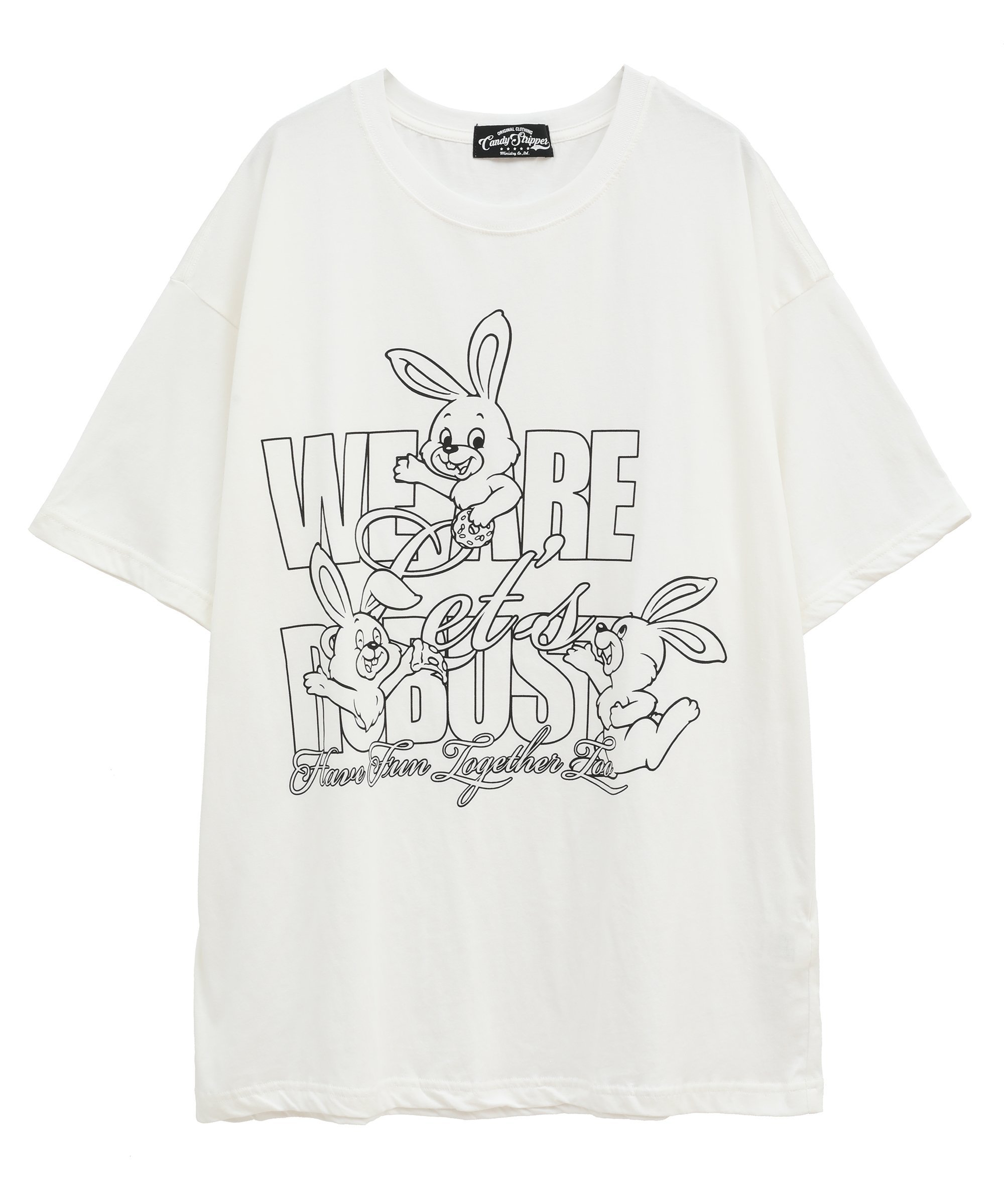 Candy Stripper WE ARE ROBUST BIG TEE キャンディストリッパー トップス カットソー・Tシャツ ホワイト ブラック ピンク イエロー