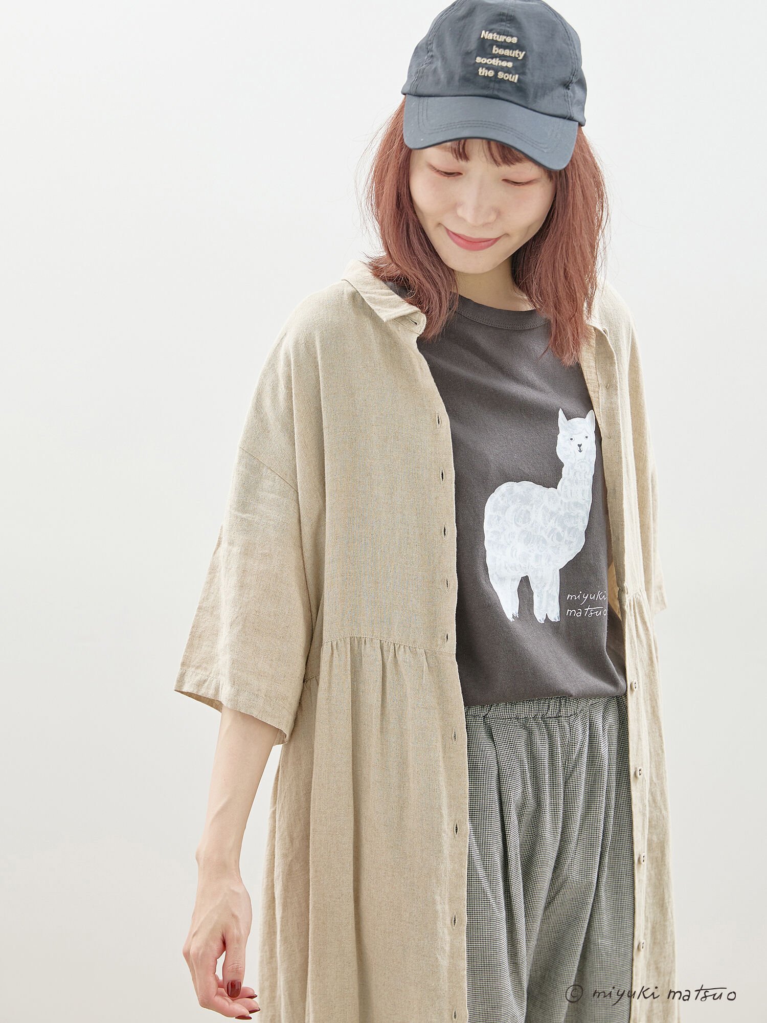 サマンサモスモス 服 レディース Samansa Mos2 【miyuki matsuo*Samansa Mos2】プリントTシャツ サマンサモスモス トップス カットソー・Tシャツ グレー ホワイト グリーン