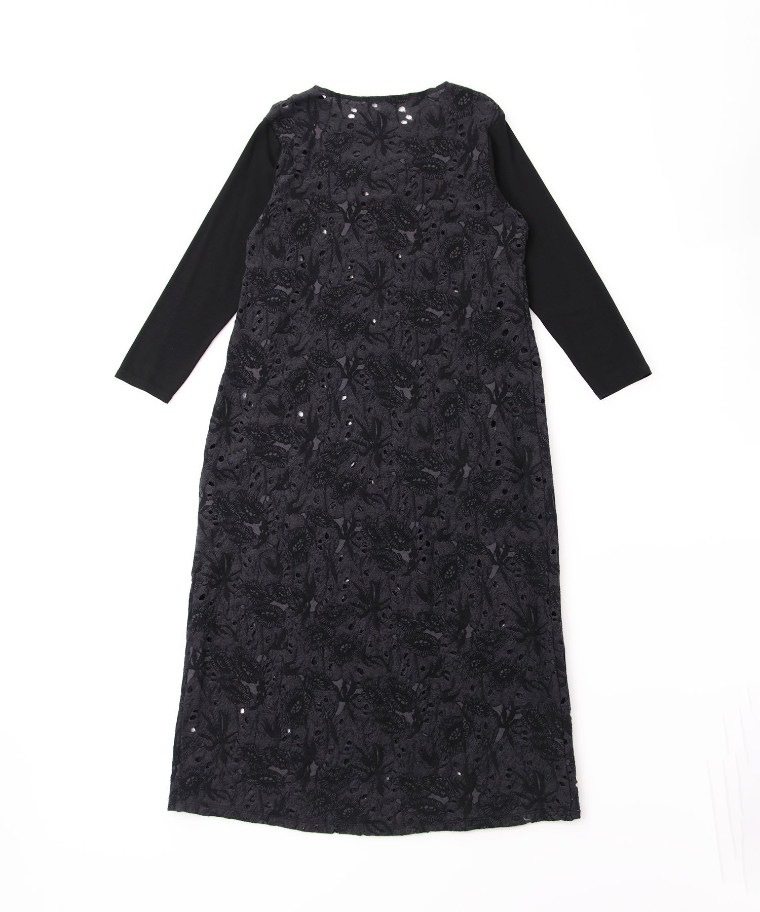 【SALE／50%OFF】La fete de tabasa 穴あきレースジャガードワンピース タバサ ワンピース・ドレス ワンピース ブラック【送料無料】