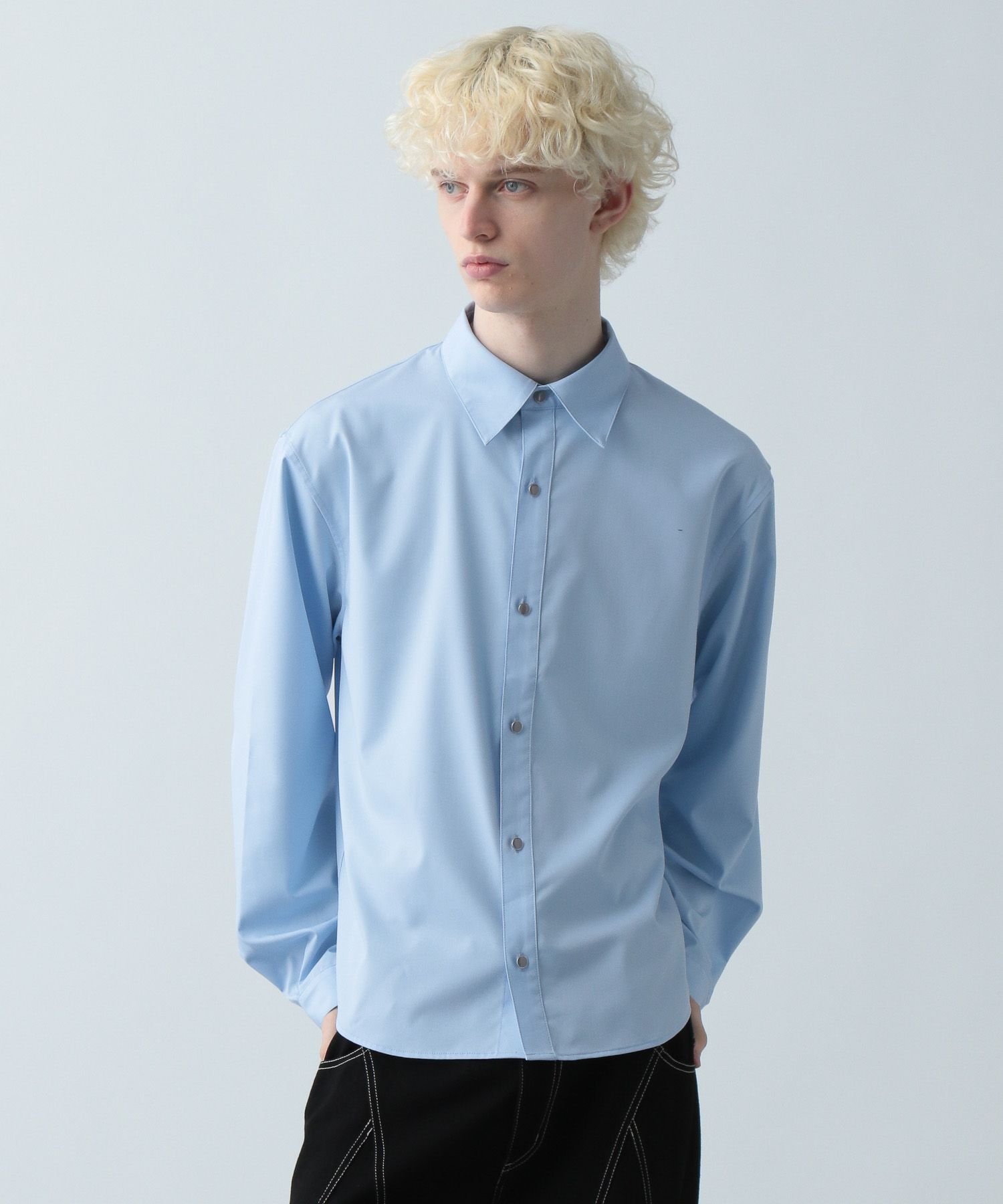 HARE パールボタンブロードシャツ ハレ トップス シャツ・ブラウス ホワイト ブラック ブルー【送料無..