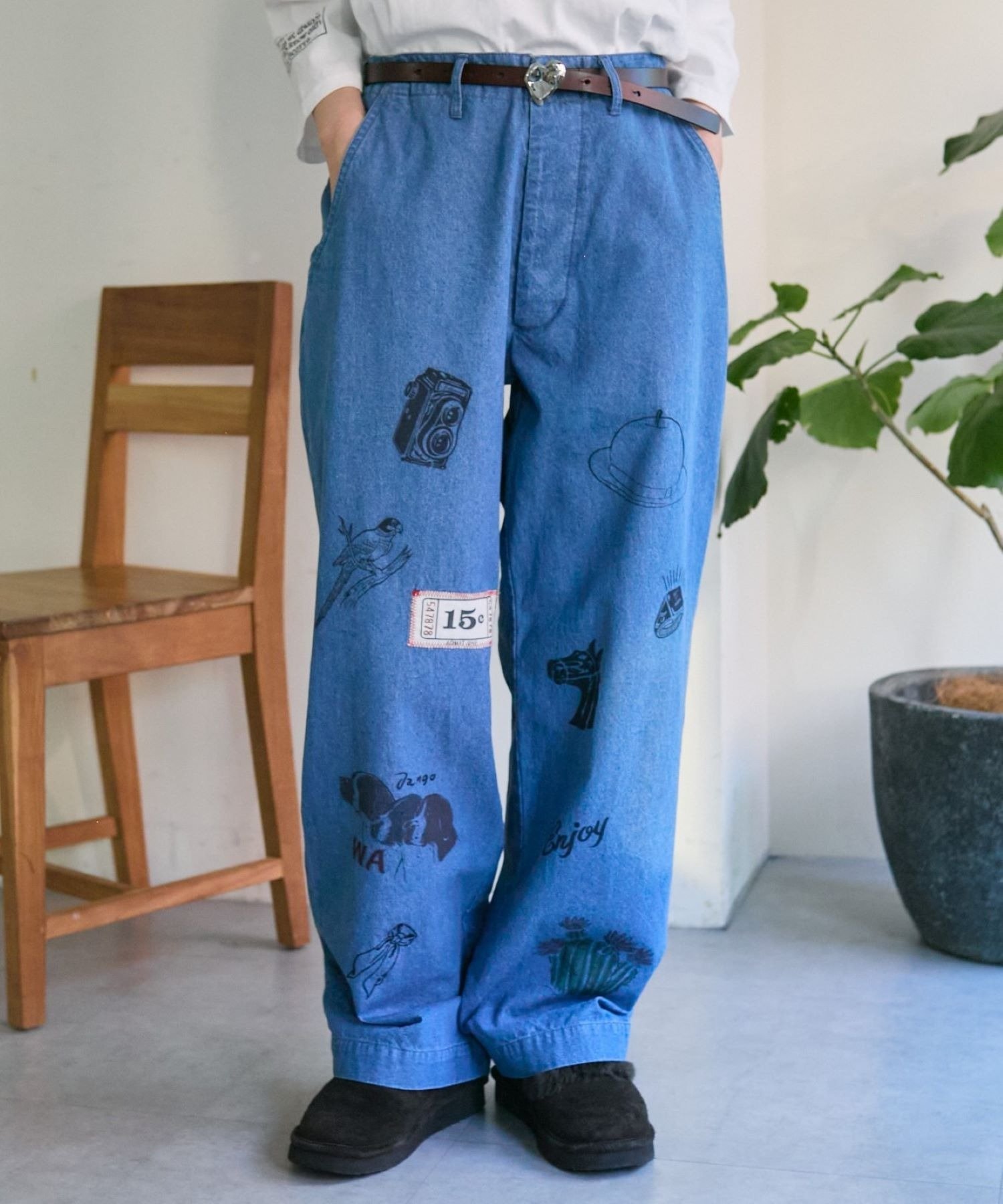 Kendai×SUM1 STYLE別注パンツ26【SUM1 STYLE】 イア パピヨネ パンツ その他のパンツ ブルー ベージュ