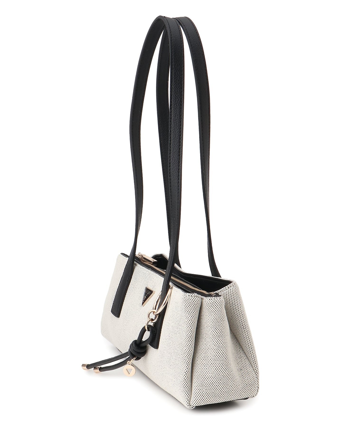 GUESS/(W)ALICE Shoudler Satchel ショルダーバッグ キャンバスバッグ ゲス バッグ ショルダーバッグ ブラック ベージュ