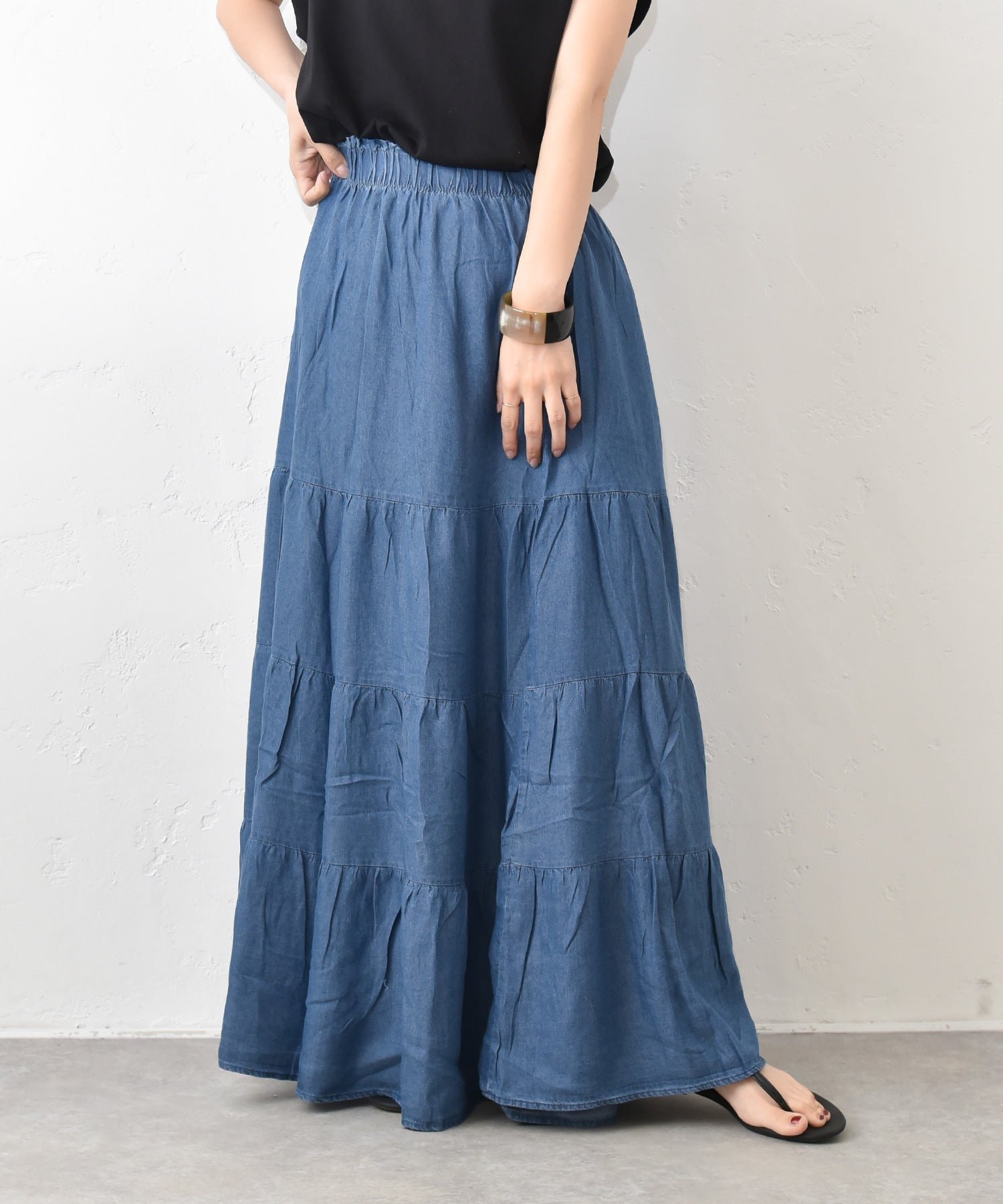 【SALE／50%OFF】HUMS HUMS｜デニムティアードスカート [[C-5160]][C] ハグハグ スカート その他のスカート ブルー ネイビー【送料無料】
