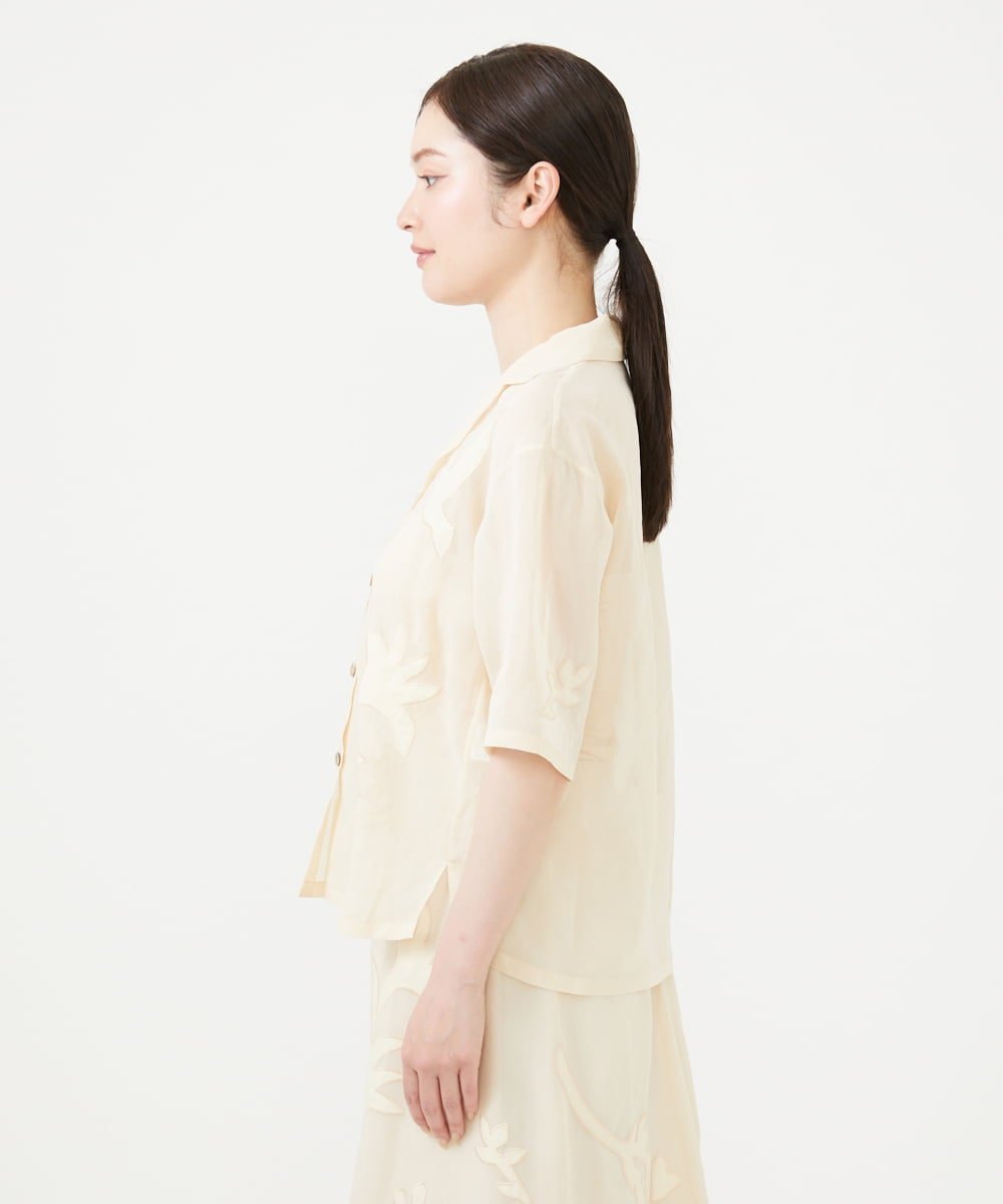 Sybilla アップリケシアーシャツ シビラ トップス シャツ・ブラウス ベージュ