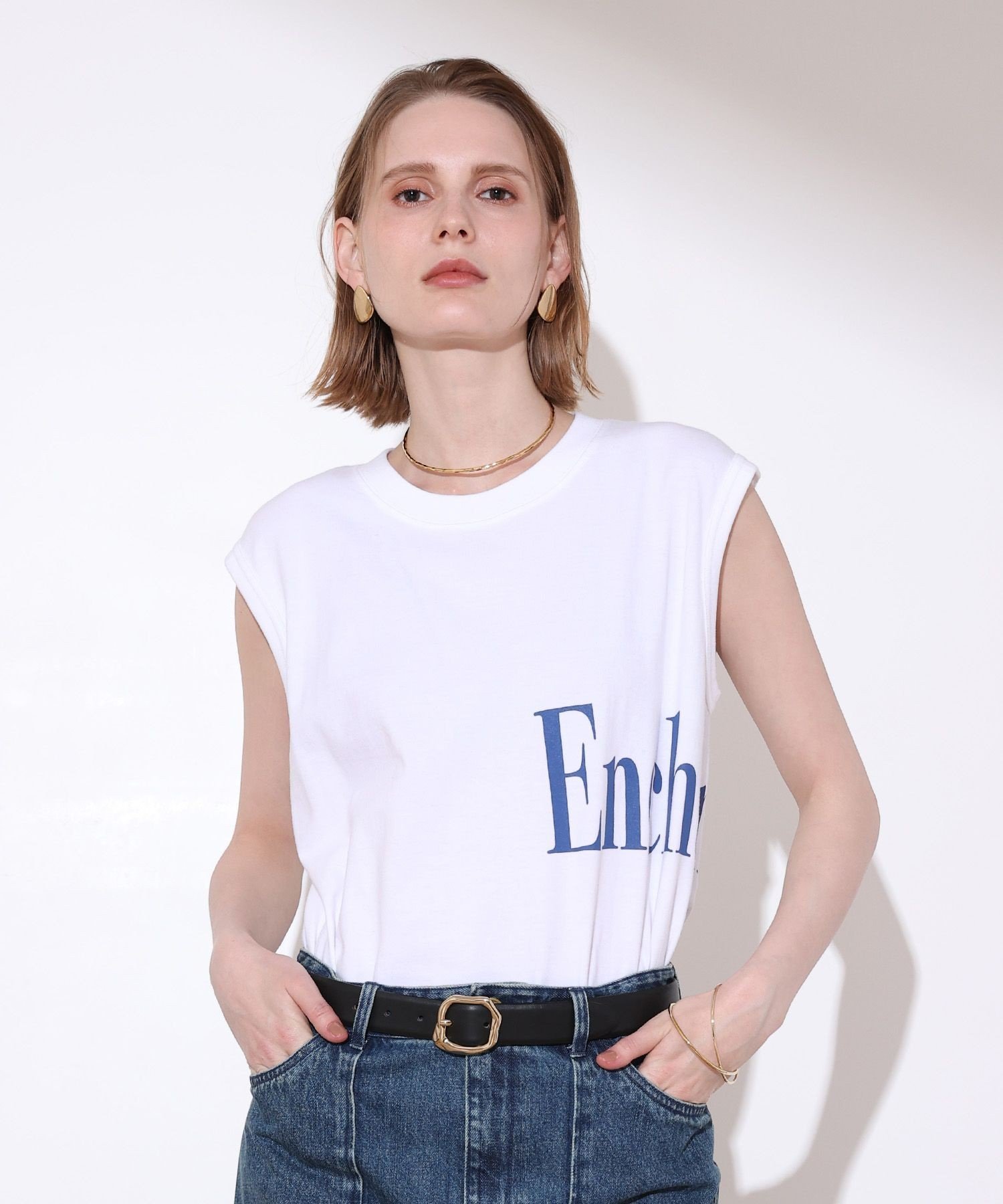 ラウンドロゴフレンチスリーブ プルオーバー アルアバイル トップス カットソー・Tシャツ ブルー ブラック