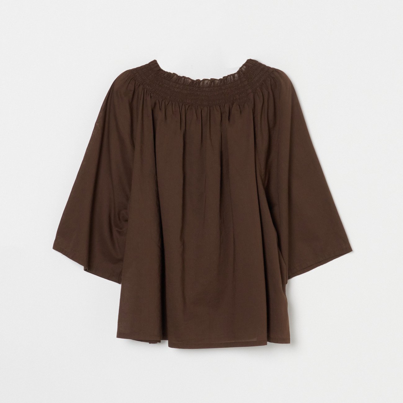 HELIOPOLE COTTONLAWN SHIRRING BLOUSE エリオポール トップス シャツ・ブラウス