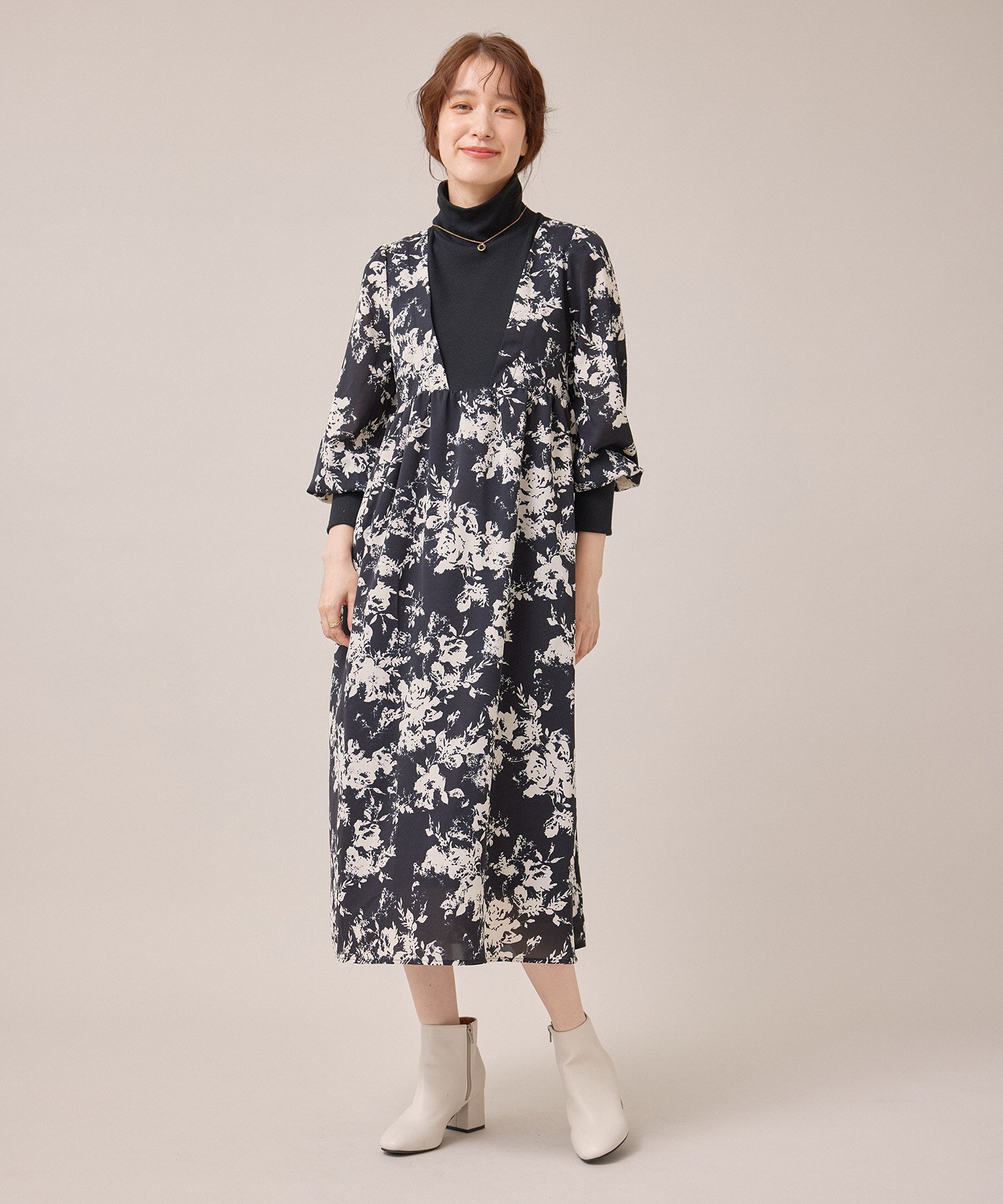【SALE／50%OFF】JAYRO 布帛*ウエストドッキングワンピースウエストドッキングワンピース ジャイロ ワンピース・ドレス ワンピース ホワイト ブラック【送料無料】